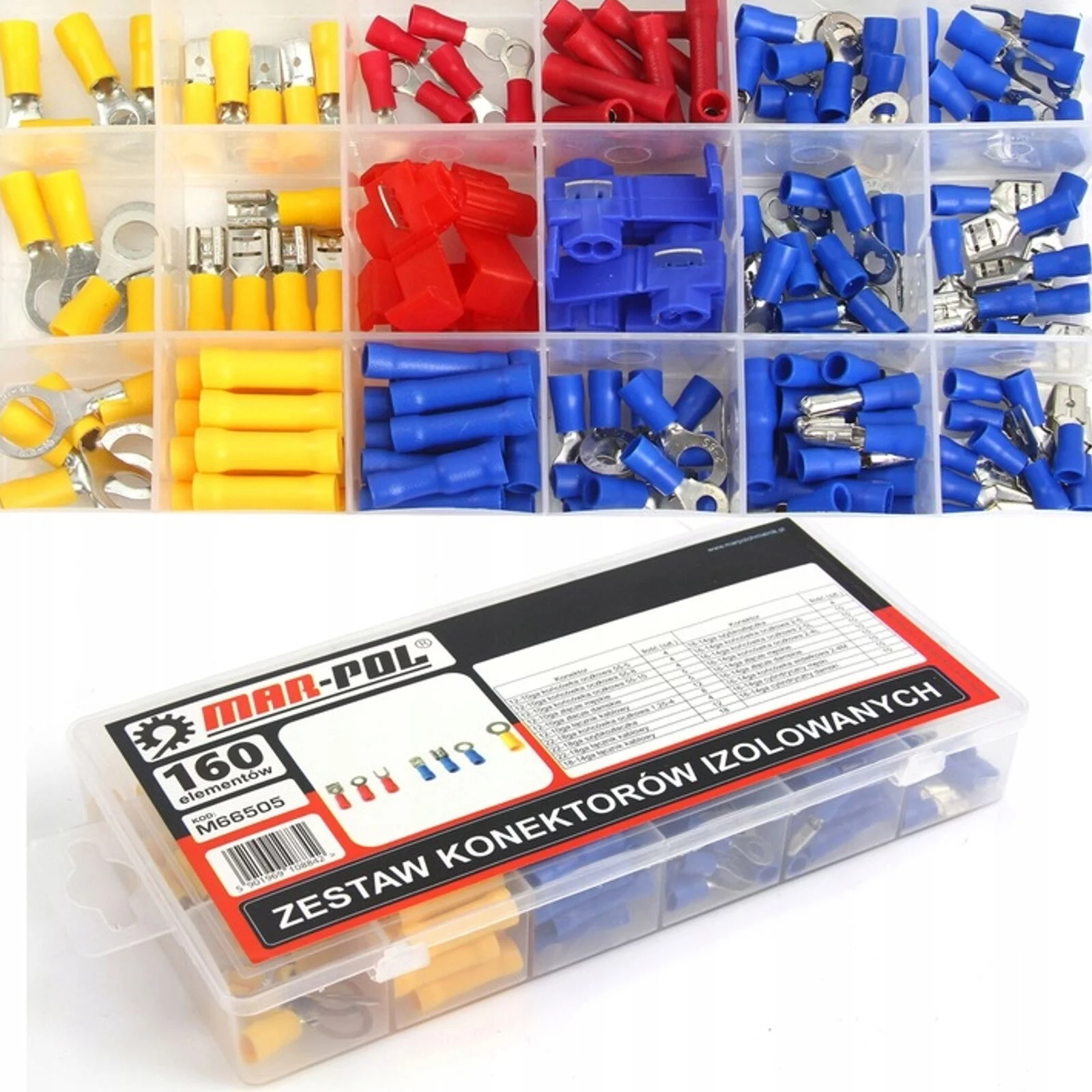 ZESTAW KONEKTORÓW KOŃCÓWEK PRZEWODÓW 160SZT