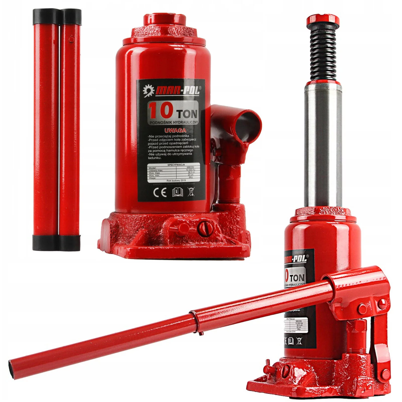 PODNOŚNIK HYDRAULICZNY SŁUPEK 1TŁOK 10T M80350