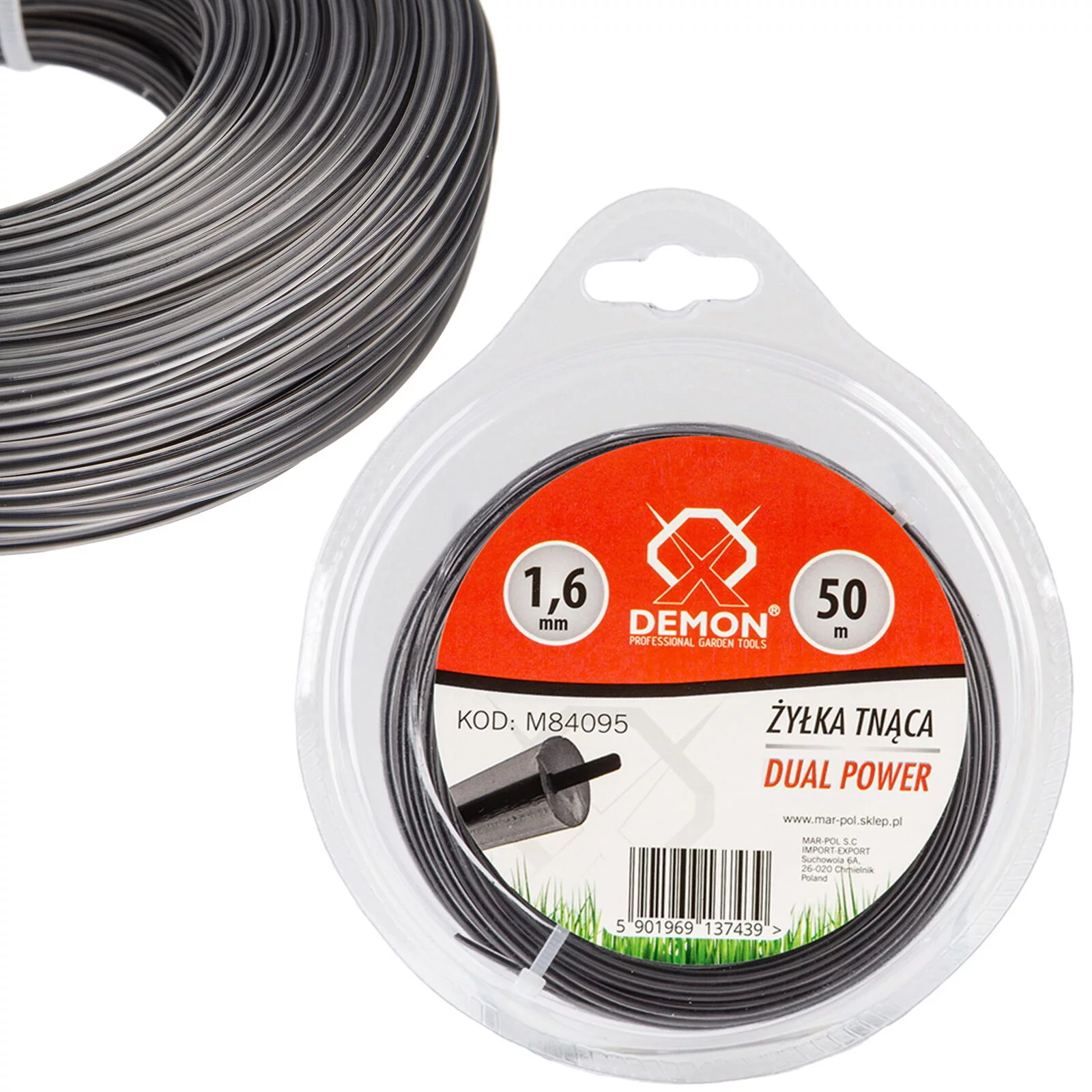 ŻYŁKA OKRĄGŁA ZBROJONA 1.6mm 50m