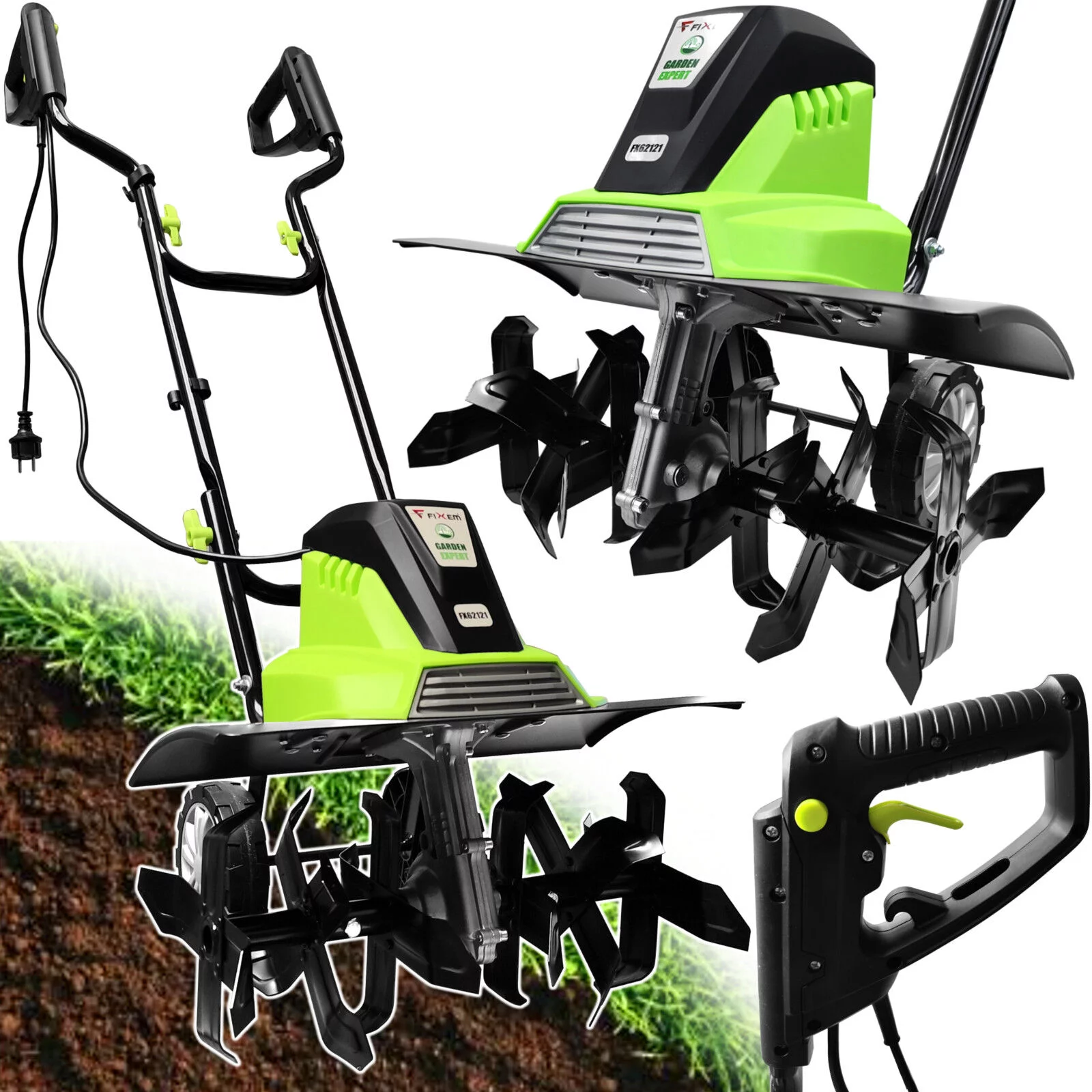 GLEBOGRYZARKA ELEKTRYCZNA NAPĘD KULTYWATOR DO ZIEMI GLEBY 1800W 45cm KÓŁKA