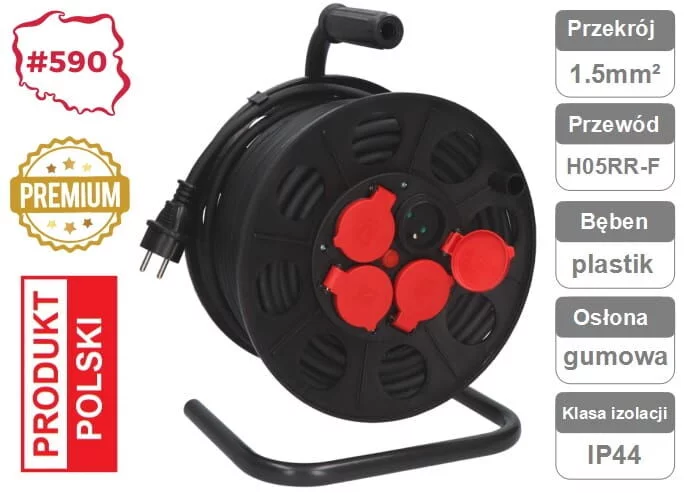 PRZEDŁUŻACZ BUDOWLANY BĘBNOWY 30M BEST