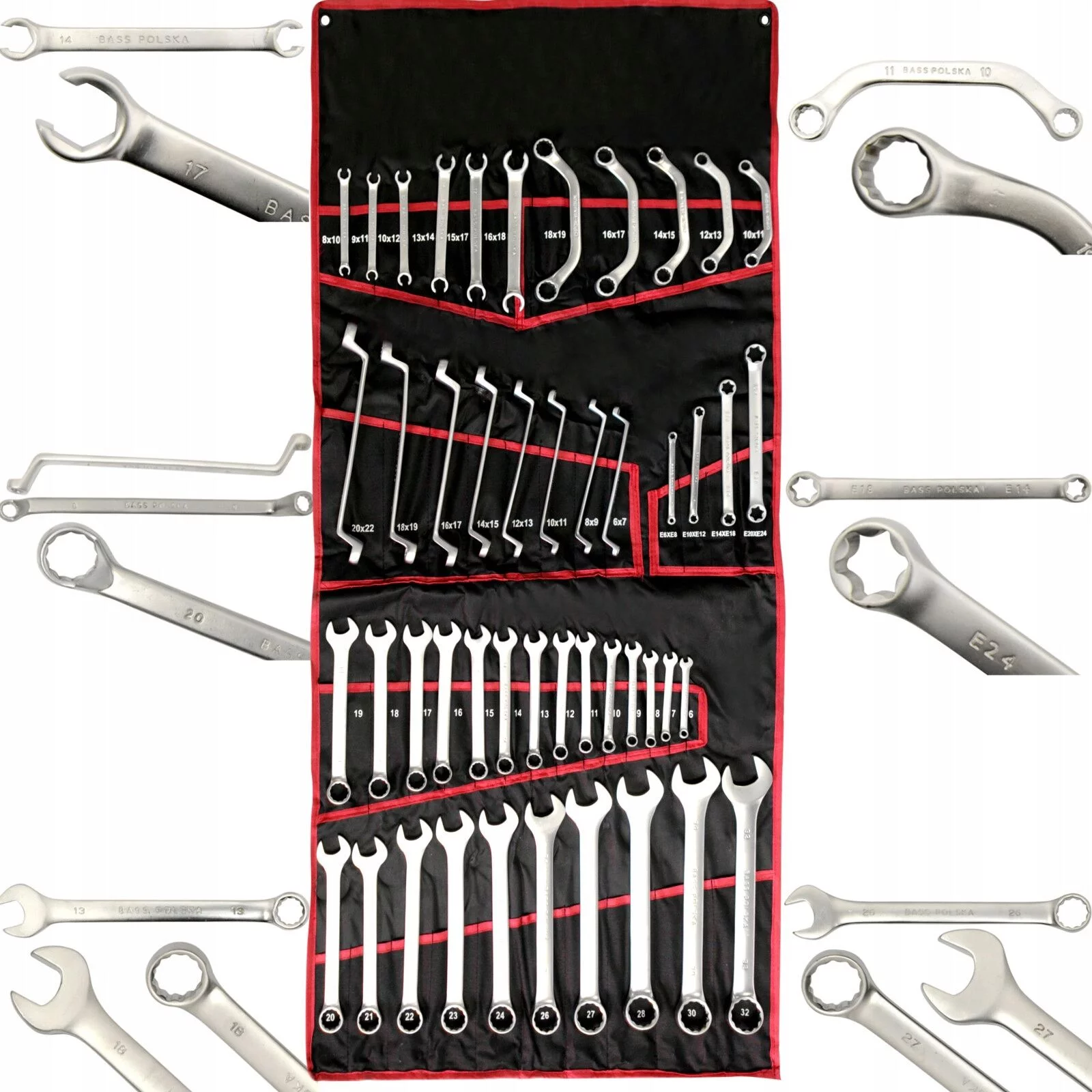 KLUCZE PŁASKO OCZKOWE 47SZT CALOWE TORX TYP C