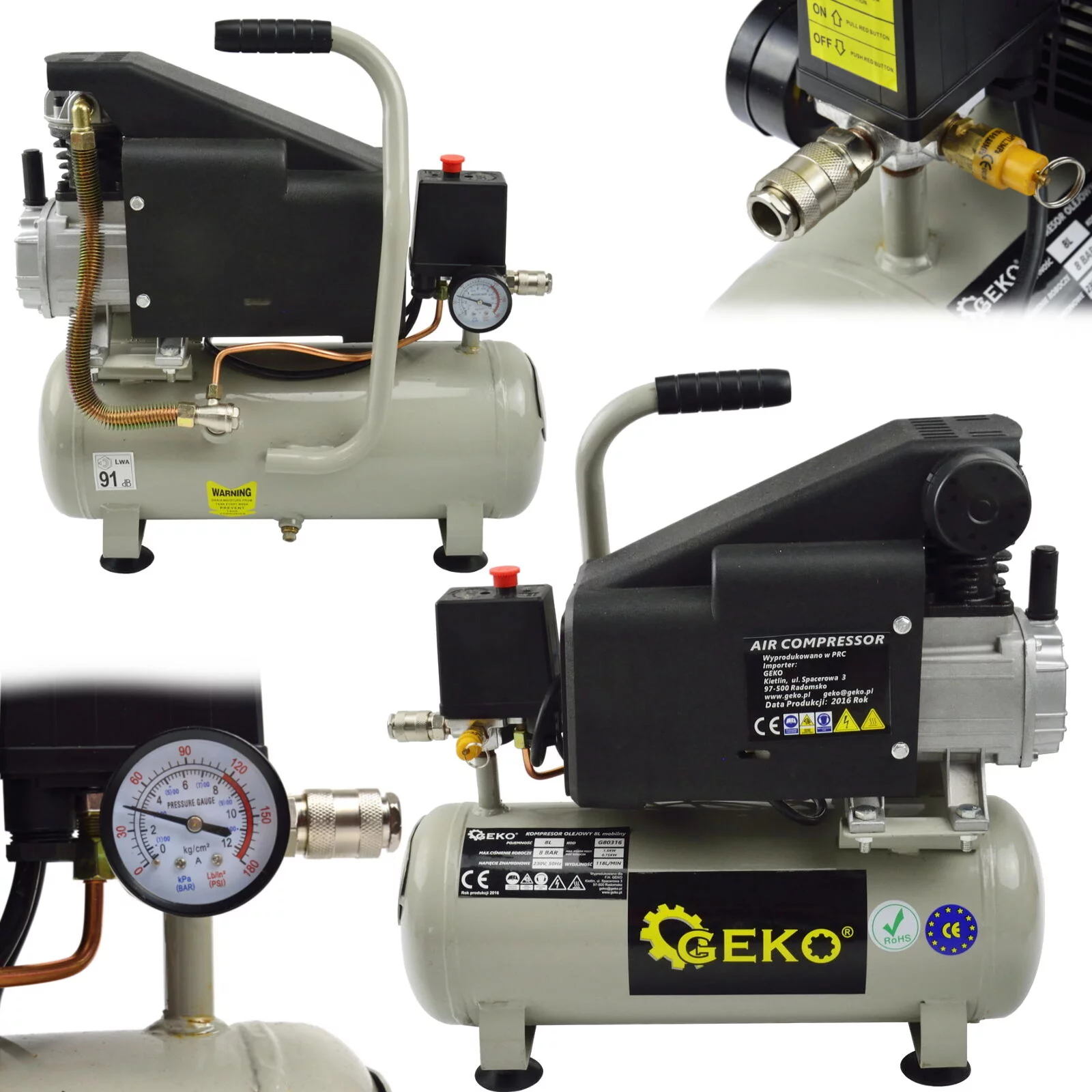 KOMPRESOR OLEJOWY SPRĘŻARKA 8L