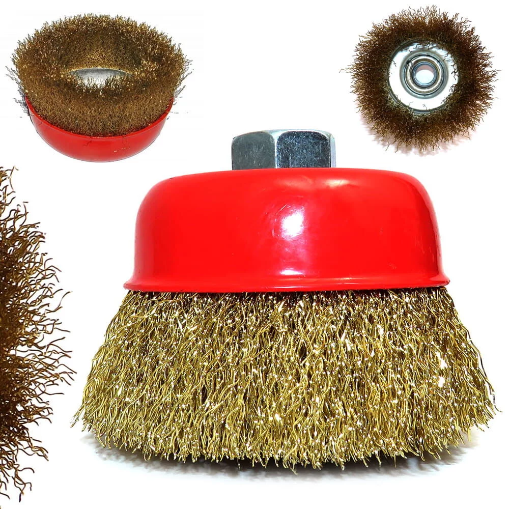 SZCZOTKA 125MM M14 ZŁOTA 1360