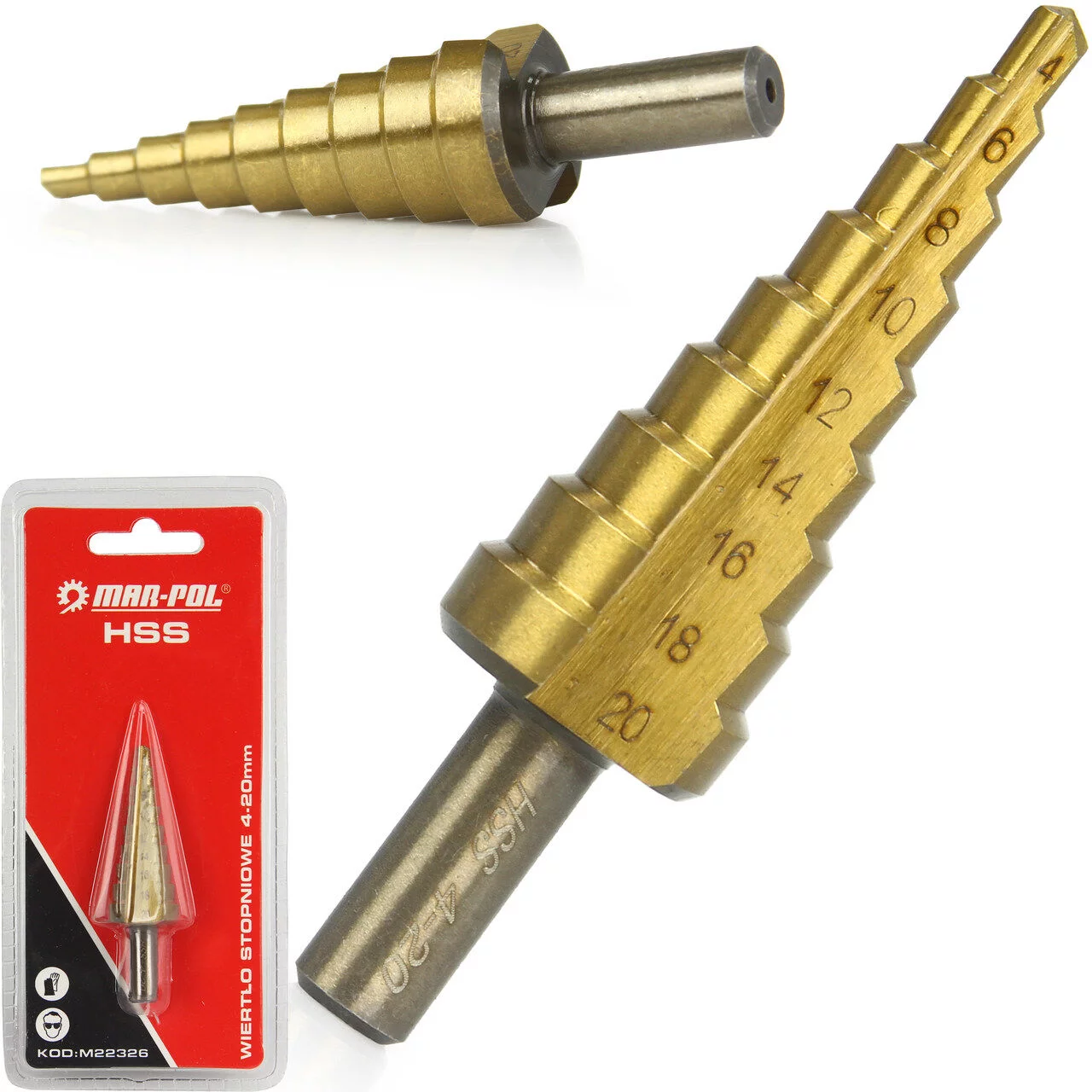 WIERTŁO STOŻKOWE STOPNIOWE 4-20mm