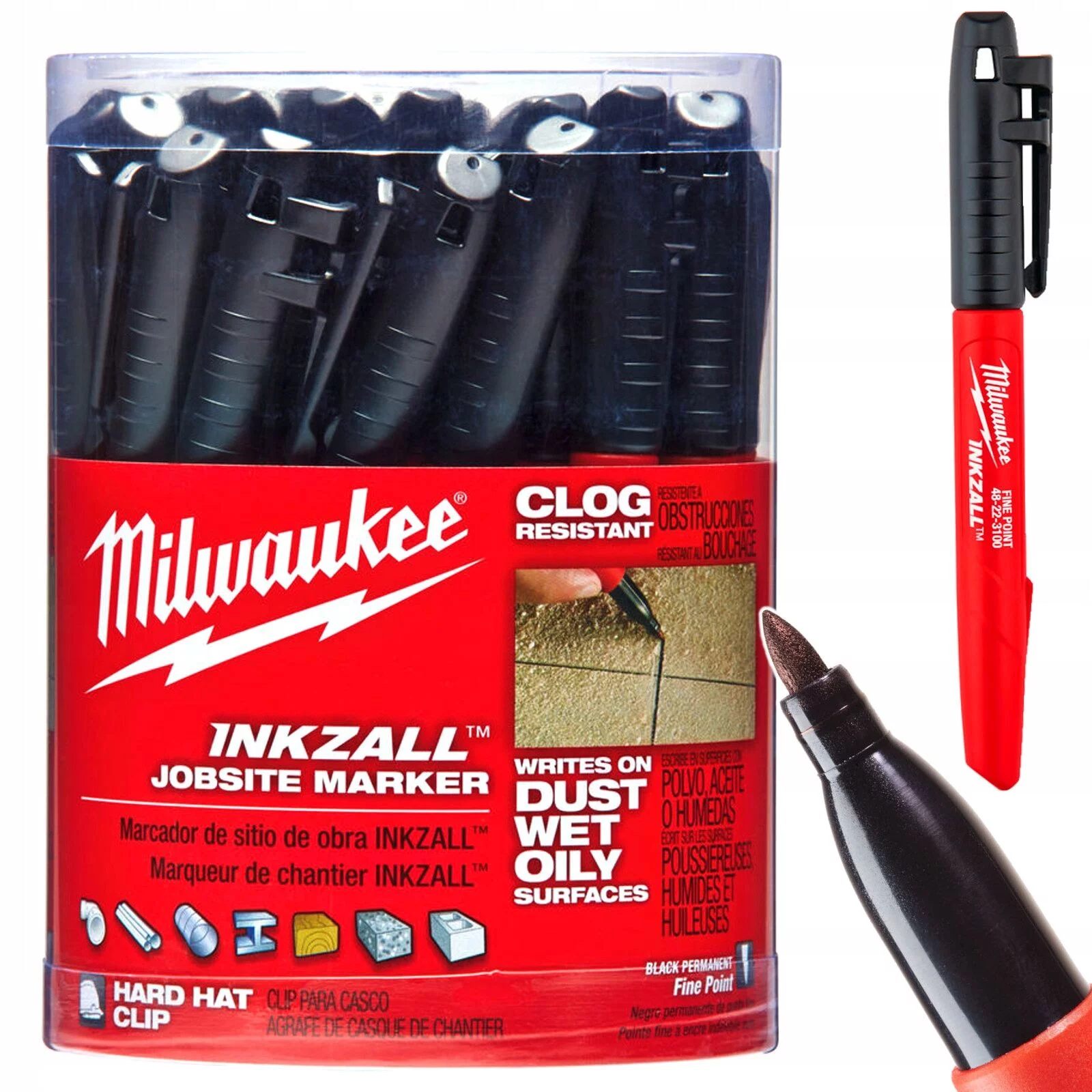 MARKER BUDOWLANY WODOODPORNY CZARNY 36szt. INKZALL