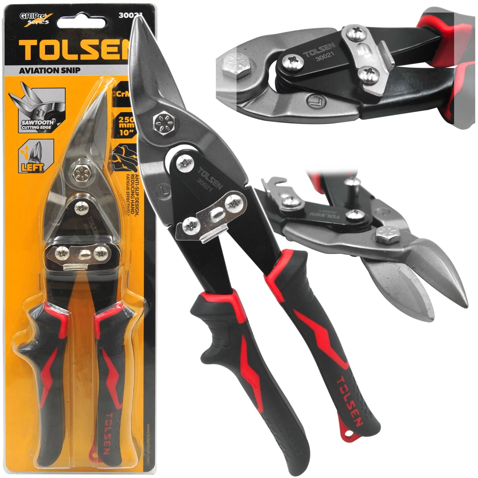 NOŻYCE DO BLACHY LEWE 250MM TOLSEN