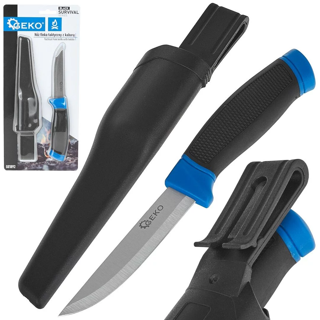 Nóż finka z kaburą 215/105mm BLACK SURVIVAL SERIES