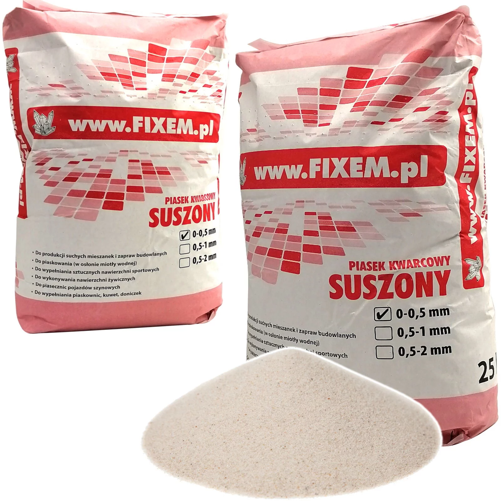 PIASEK KWARCOWY 0-0,5mm 25kg