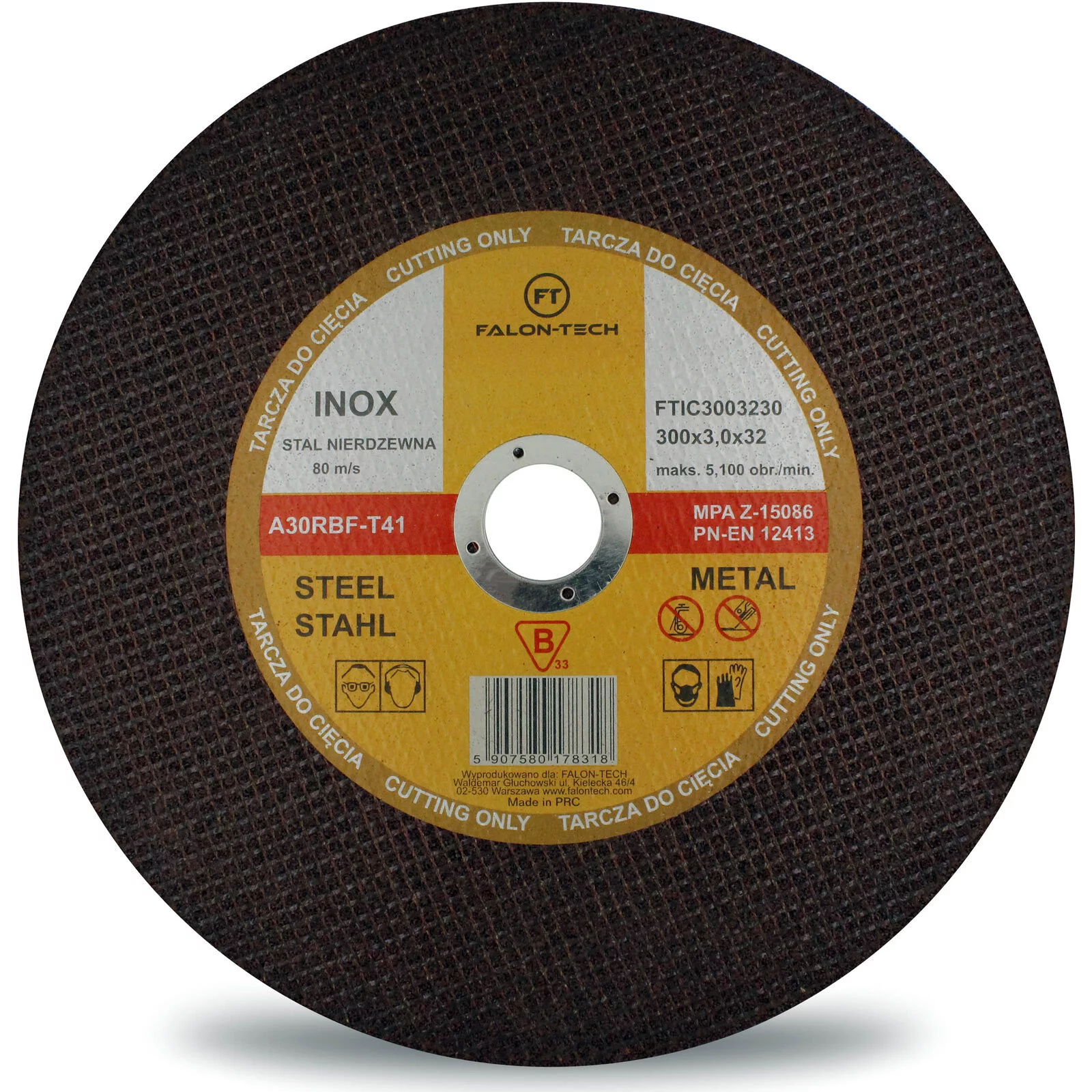 TARCZA DO METALU 300mm INOX