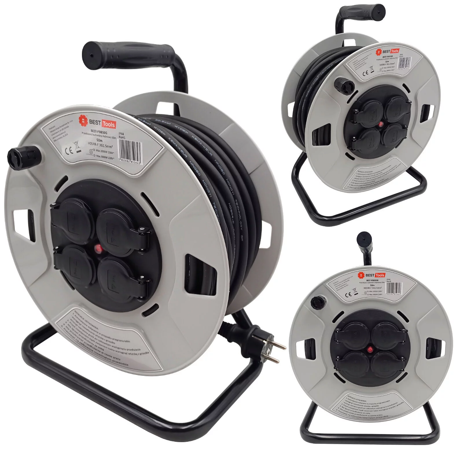 PRZEDŁUŻACZ BĘBNOWY 50M 3X1,5 PBB50G