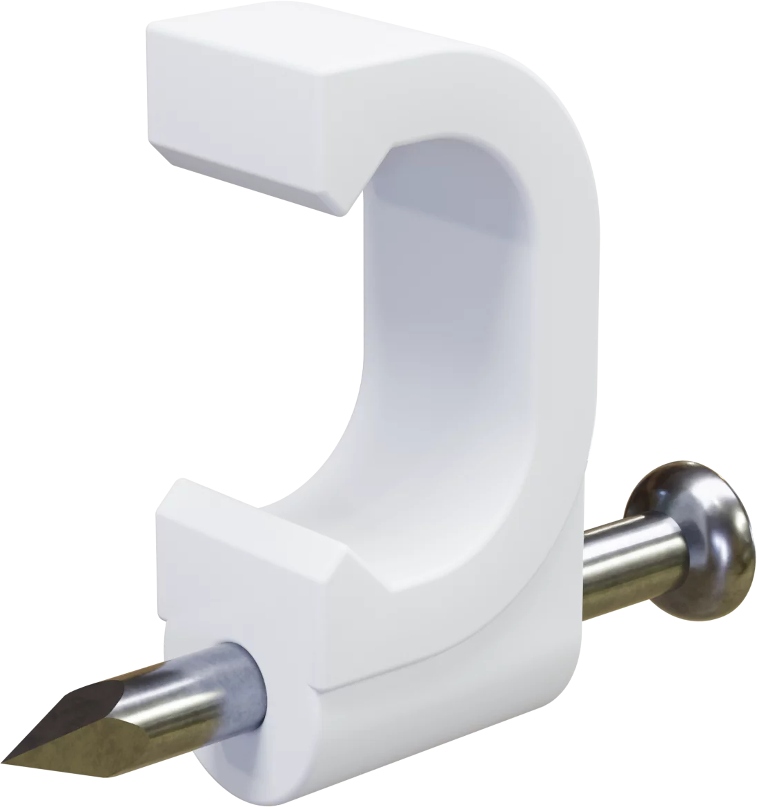 Uchwyt z gwoździem do mocowania przewodów płask...