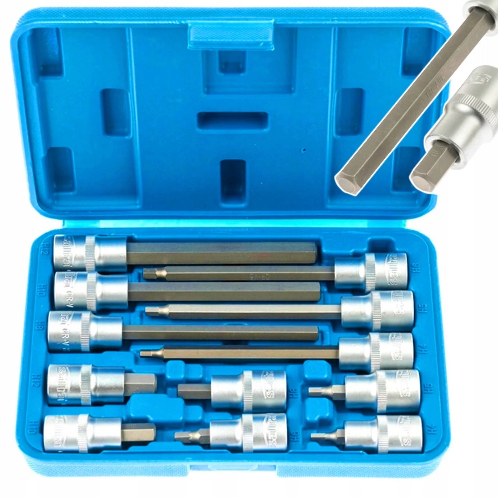 KPL.NASADEK HEX IMBUS 12SZT. 1/2'" KRÓTKIE+DŁUGIE