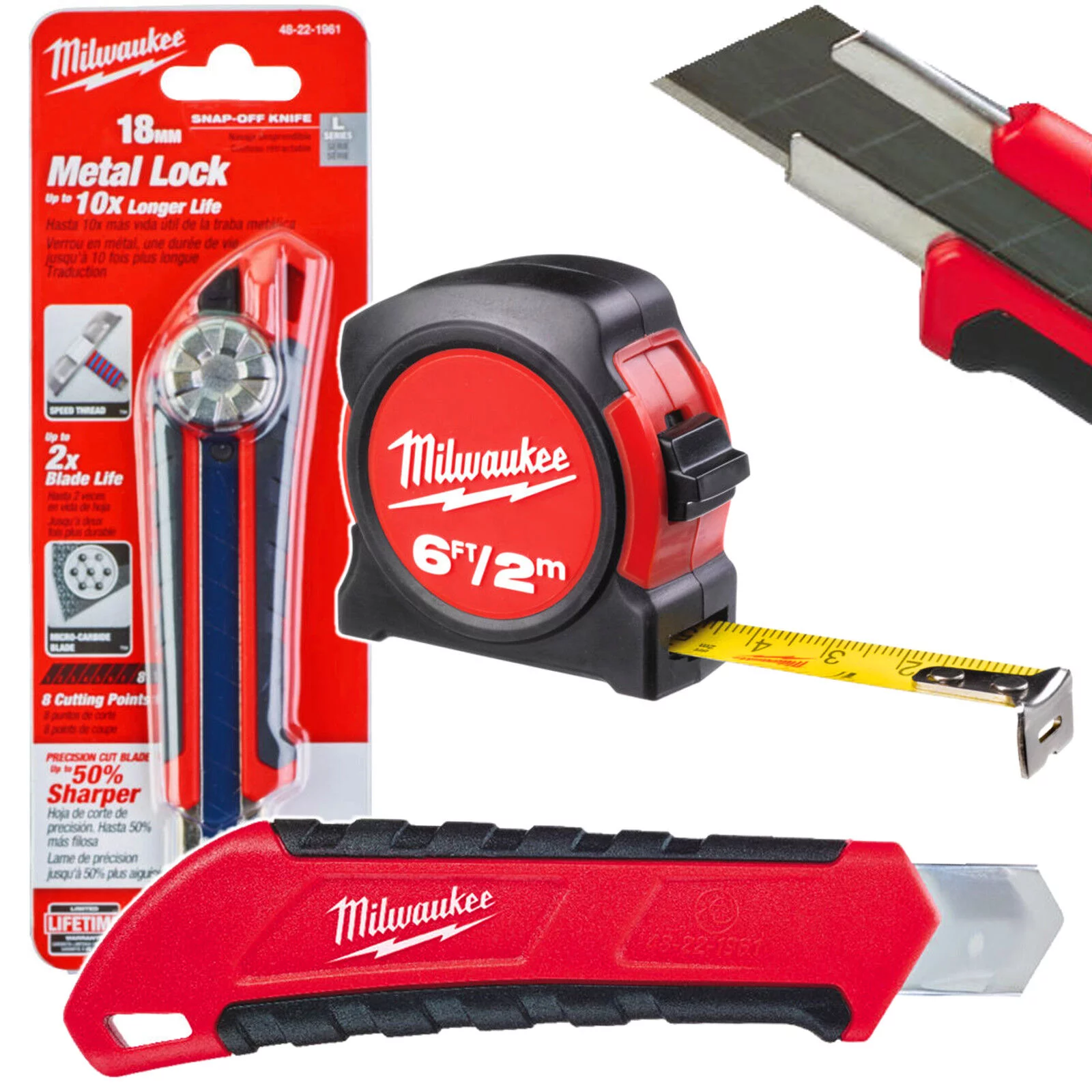 NÓŻ NOŻYK TAPICERSKI ŁAMANY MILWAUKEE + METRÓWKA