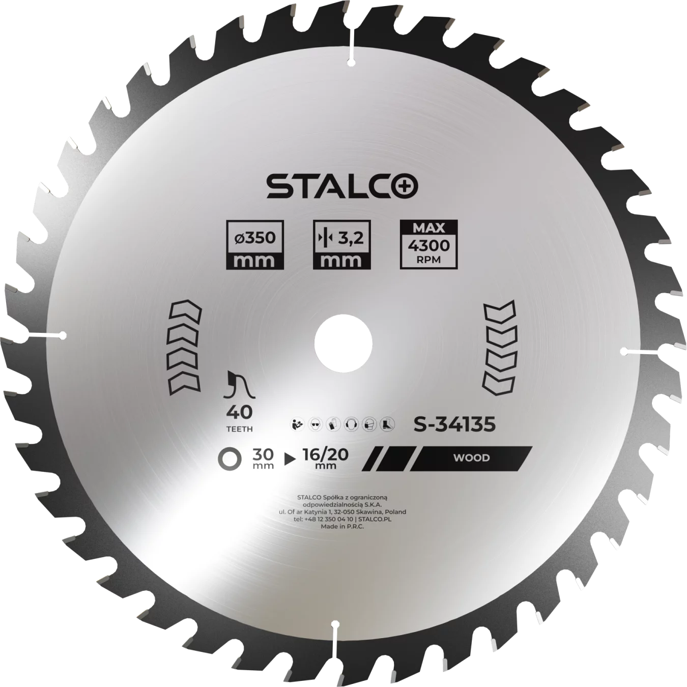 Piła tarczowa do drewna 350mmx3,2x30mm z40 STAL...
