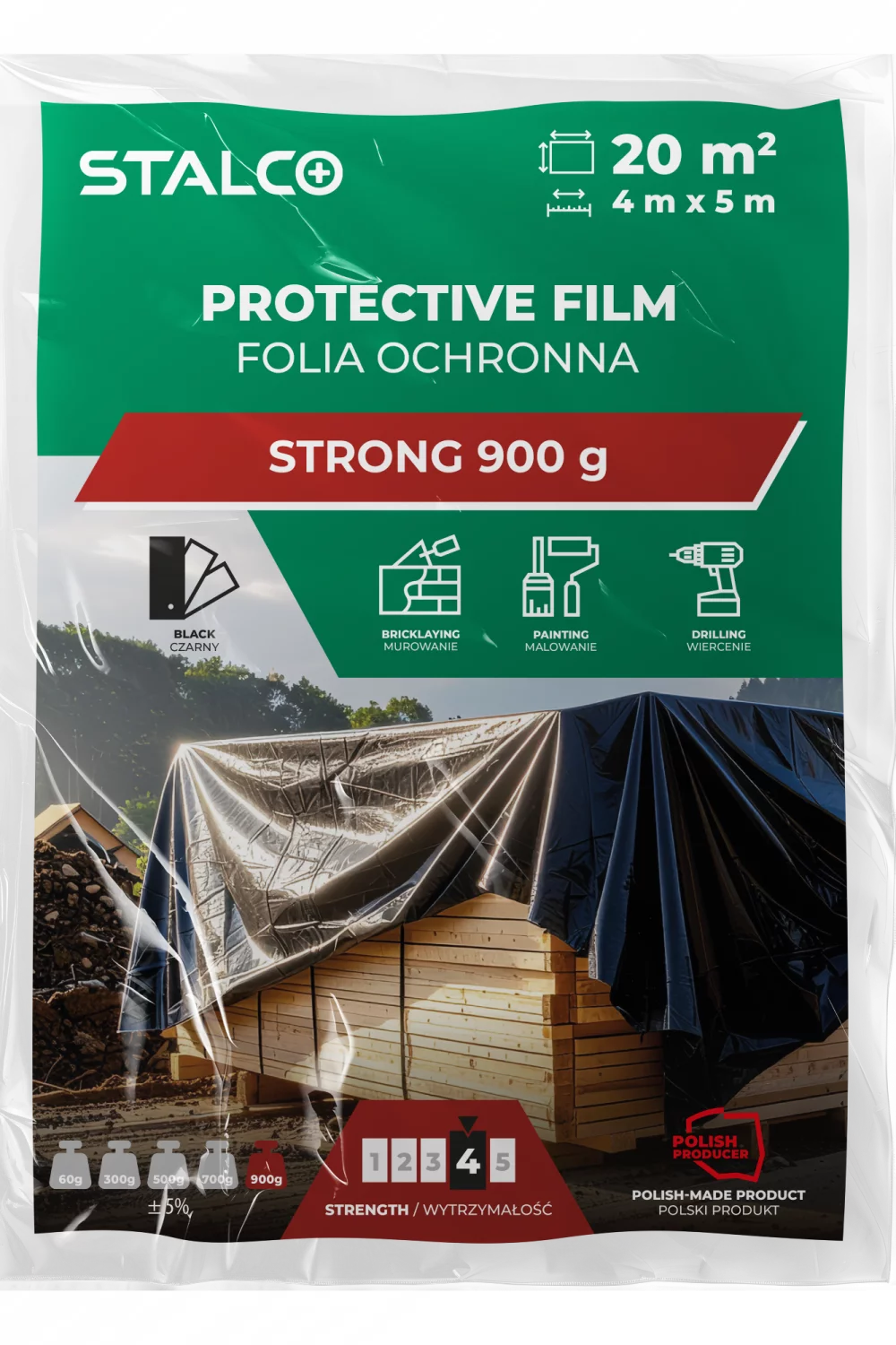 Folia ochronna strong 4x5m 900g STALCO S043147650