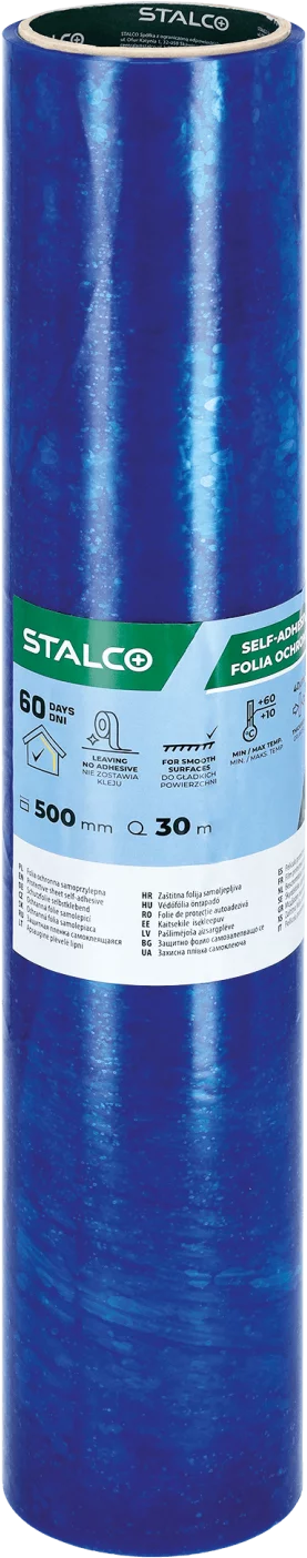 Folia ochronna samoprzylepna niebieska 500mm x ...