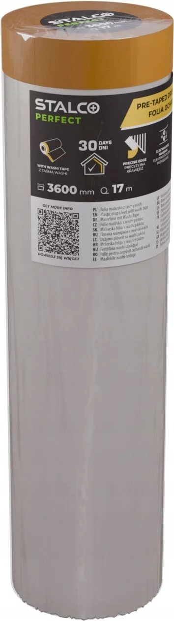 Folia ochronna z taśmą washi 3600mm x 17m (20sz...
