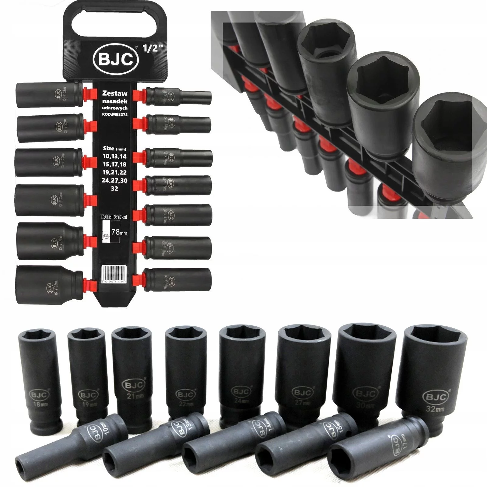 NASADKI UDAROWE DŁUGIE BJC 1/2'' 10-32mm