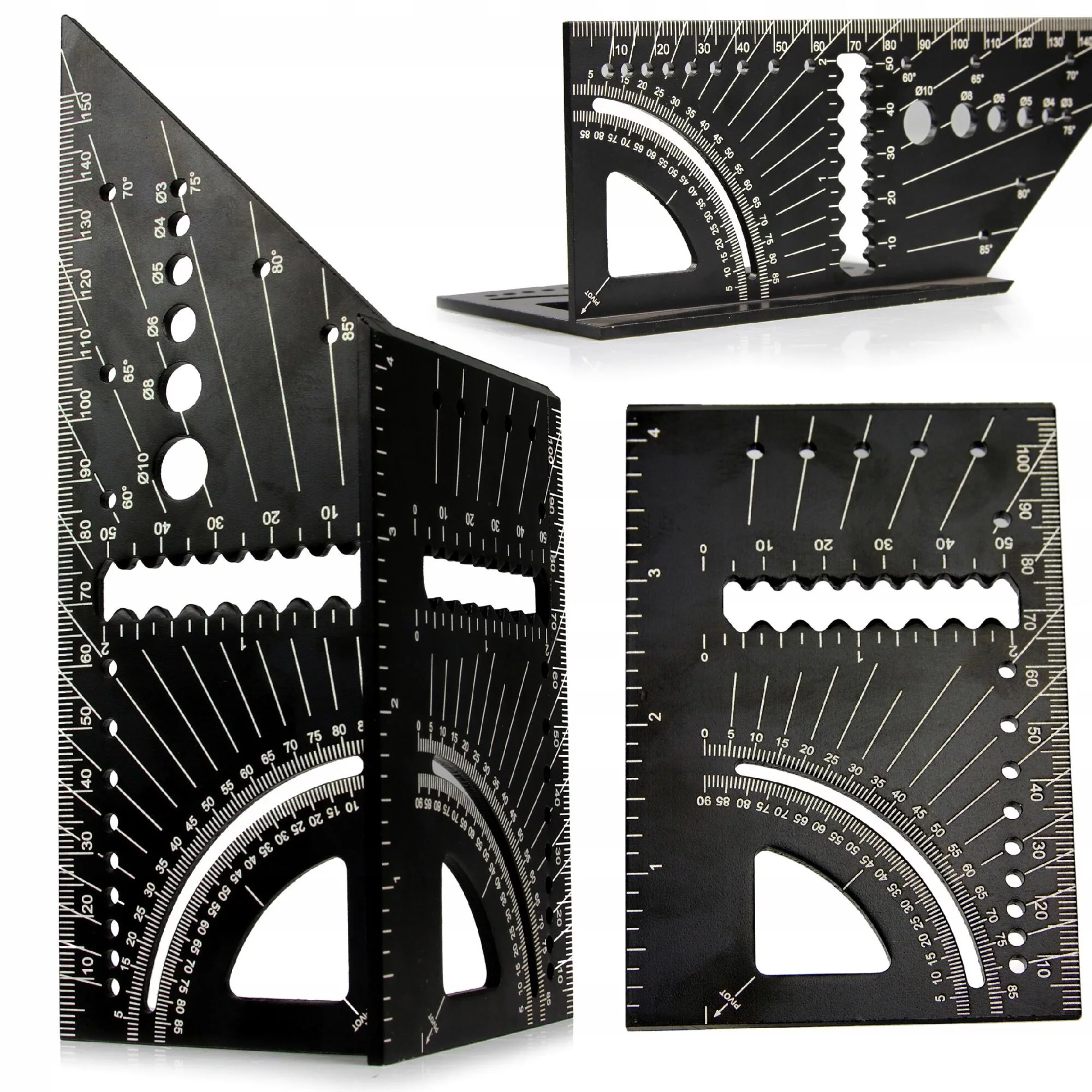 KĄTOWNIK STOLARSKI PRZESTRZENNY 3D ALUMINIOWY NARZĘDZIE POMIAROWE 170mm