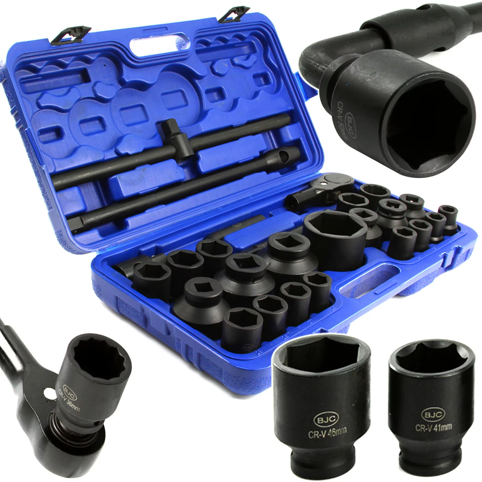 KLUCZE NASADOWE 26el. 3/4" 1" 6 KĄT BJC