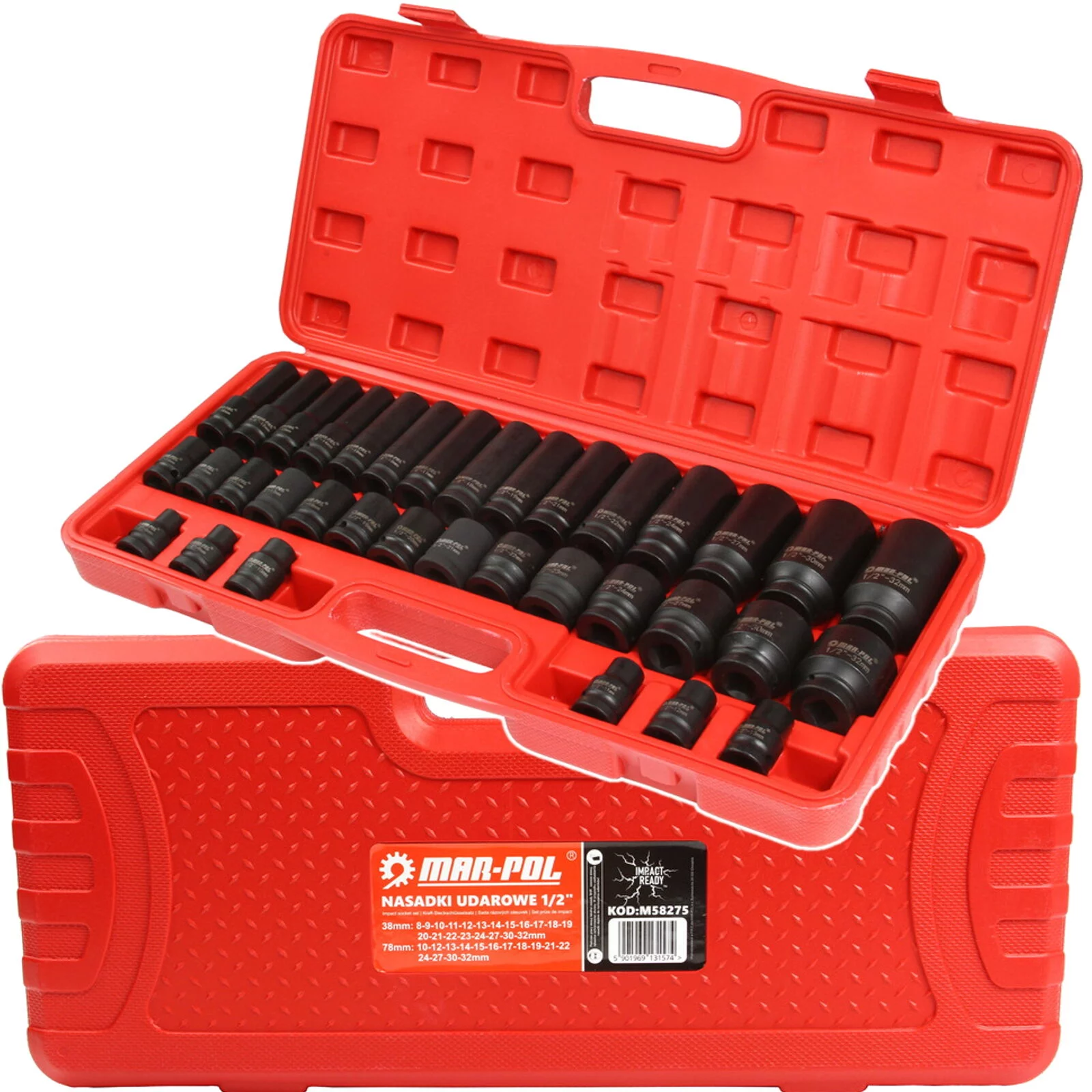 NASADKI UDAROWE 1/2" 8-32mm zestaw 35szt