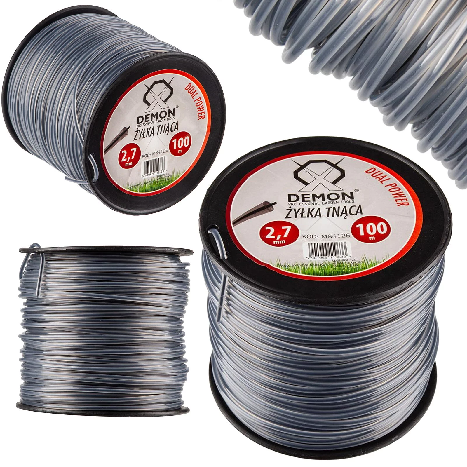 ŻYŁKA | 2.7mm*100m | OKRĄGŁA | ZBROJONA