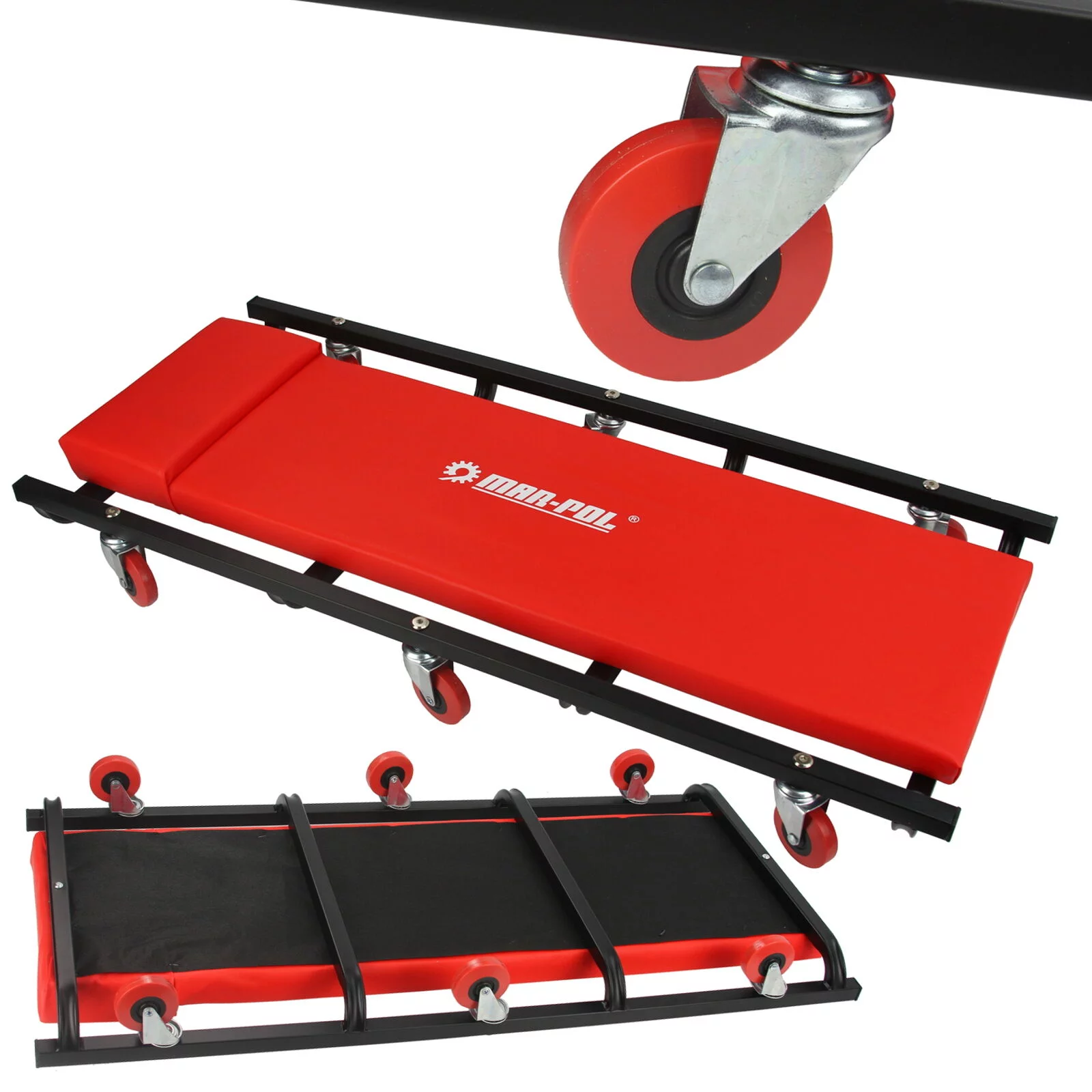 LEŻANKA WARSZTATOWA SAMOCHODOWA 36'' WÓZEK WARSZTATOWY 6 KÓŁ