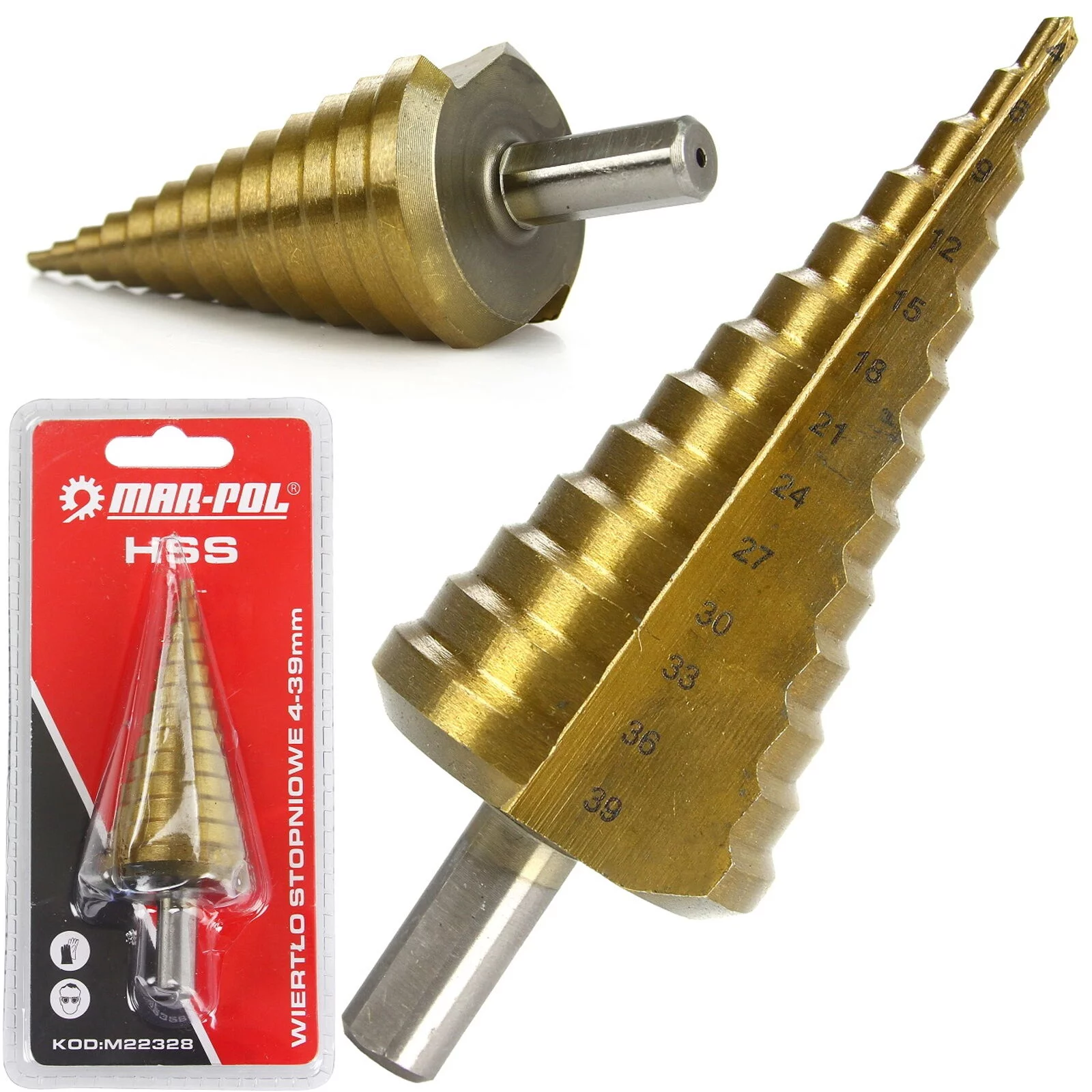 WIERTŁO STOŻKOWE STOPNIOWE 4-39MM