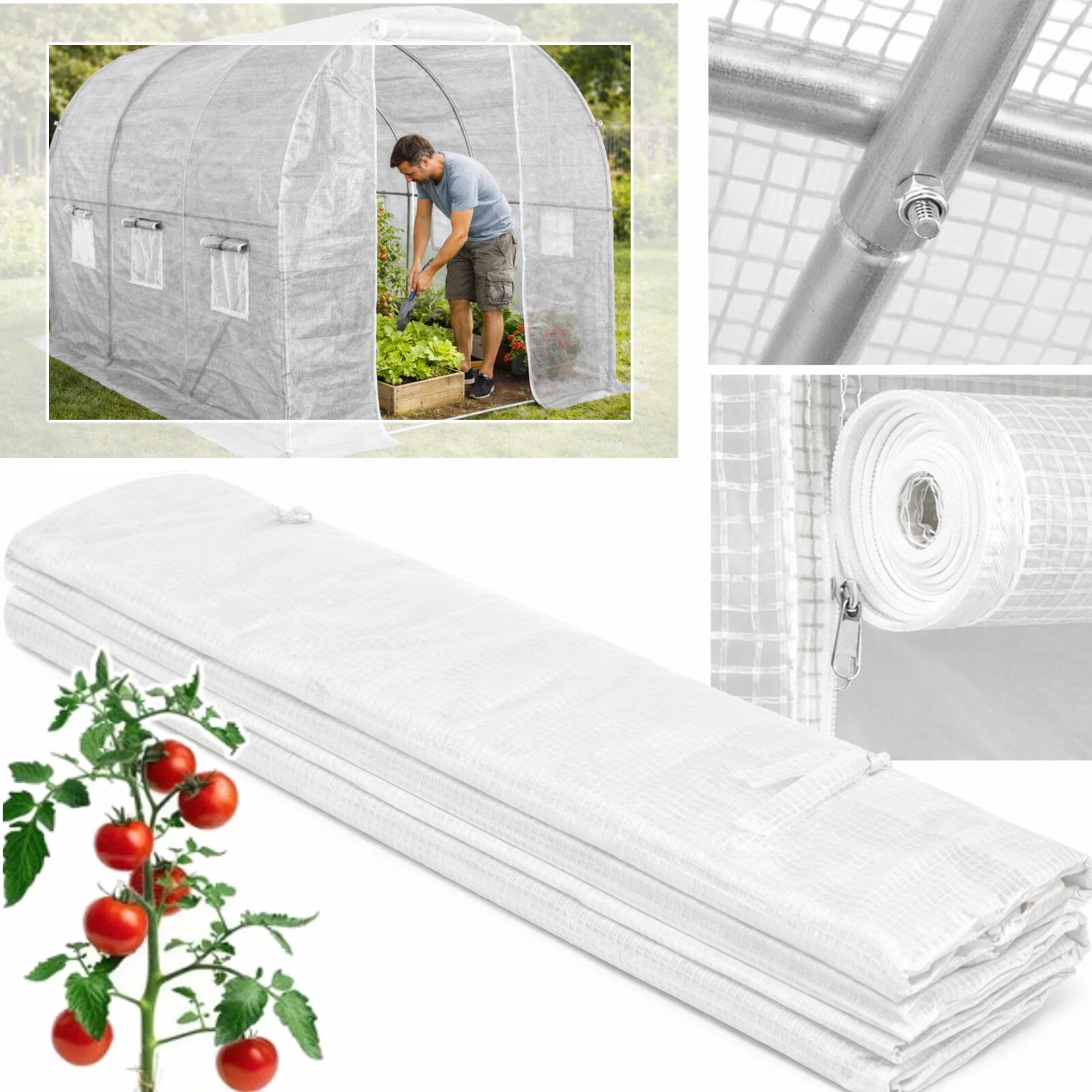 FOLIA TUNELU 3x2x2m BIAŁA POKRYCIE