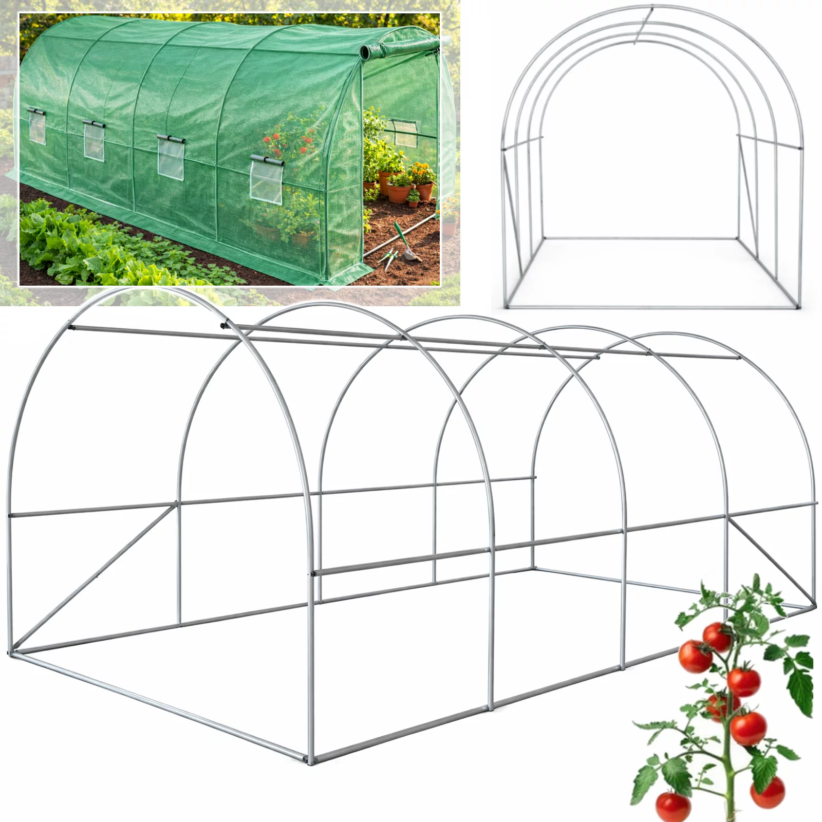 Stelaż tunelu 4x2,5x2m bez pokrycia folii