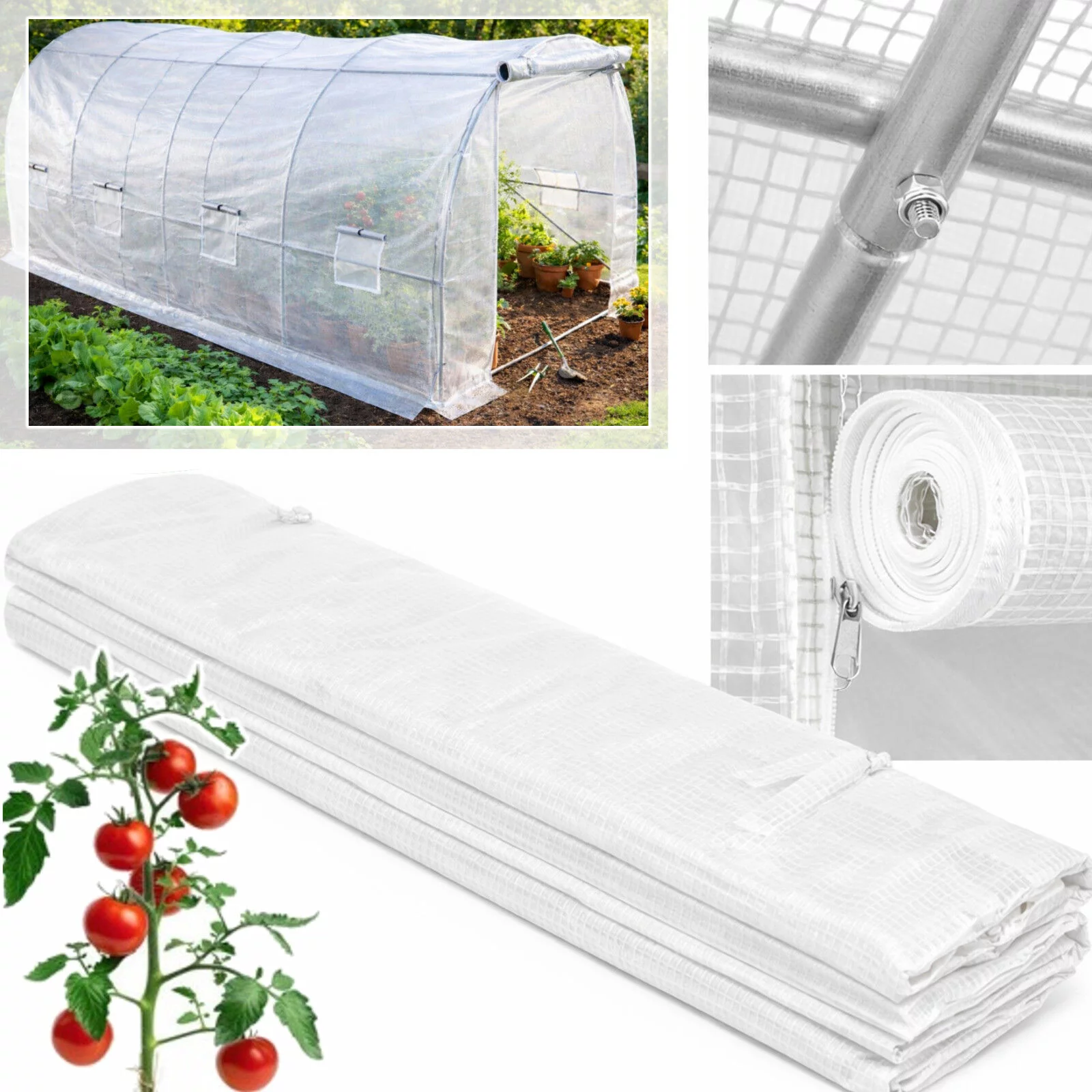 Folia tunelu 4x2,5x2m BIAŁA POKRYCIE