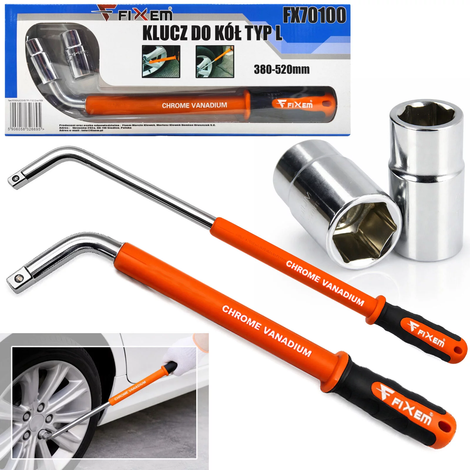 KLUCZ DO KÓŁ TYP L 17 19 21 23 mm FIXEM