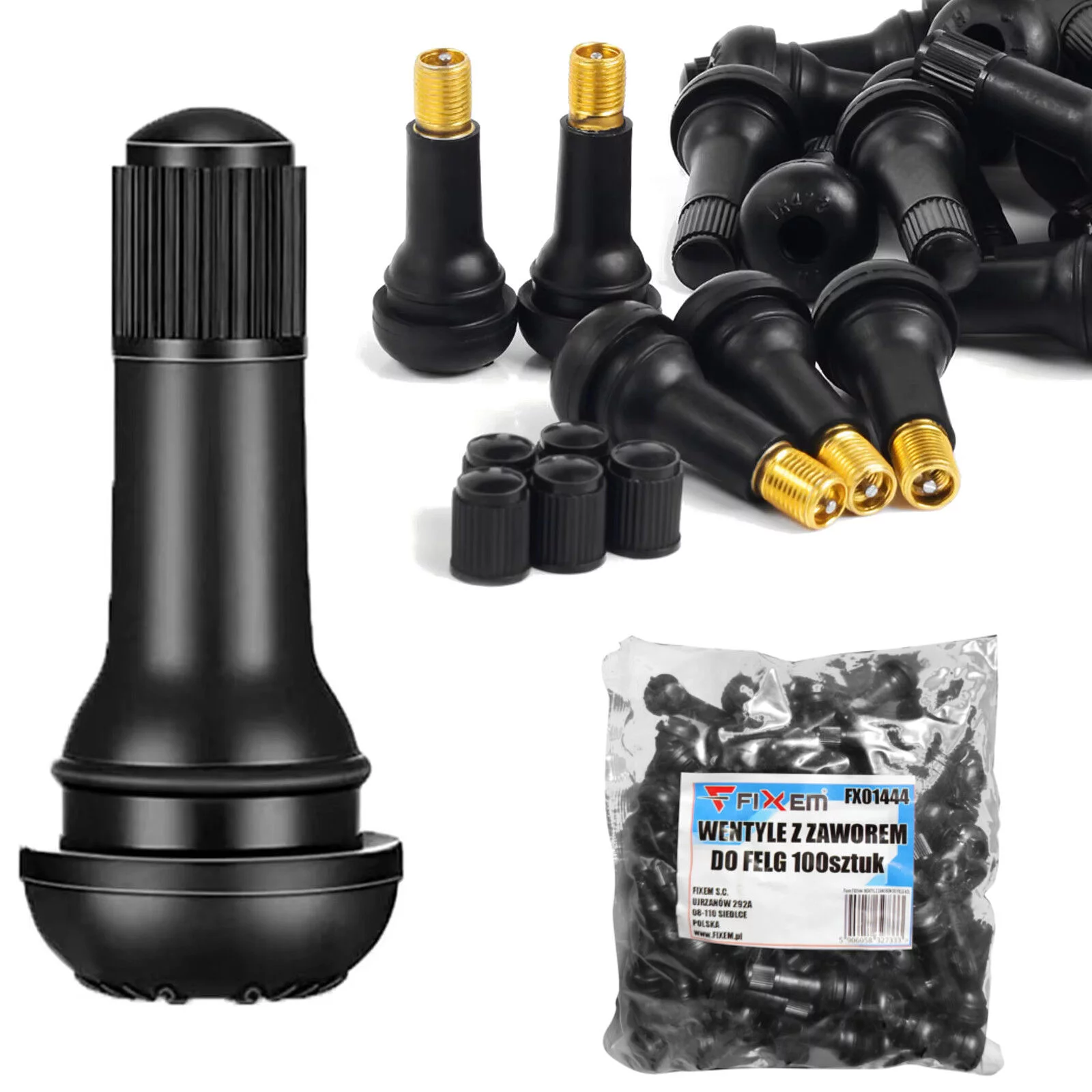 WENTYL z ZAWOREM DO FELG KÓŁ 100szt