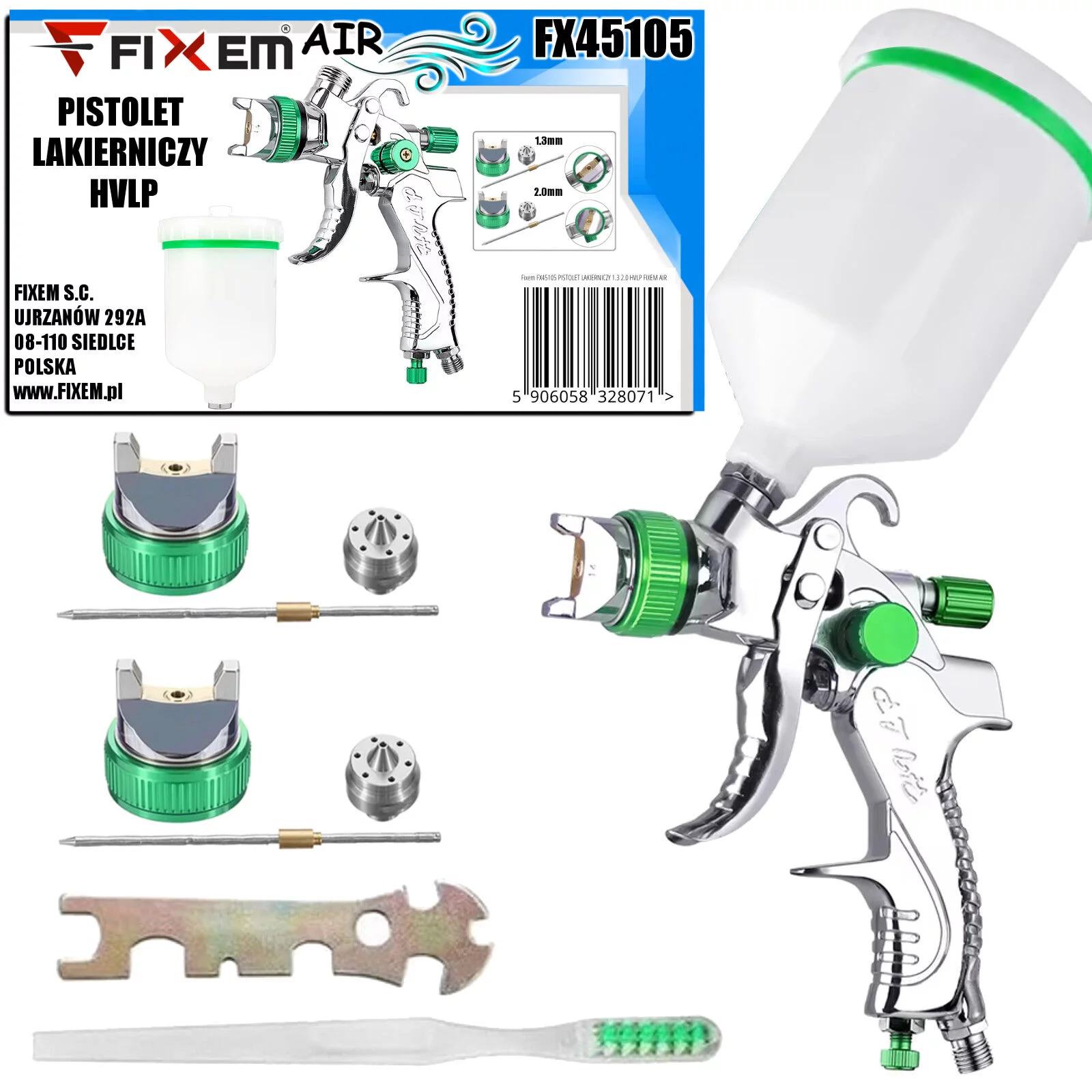PISTOLET LAKIERNICZY 1.3 2.0 HVLP FIXEM AIR