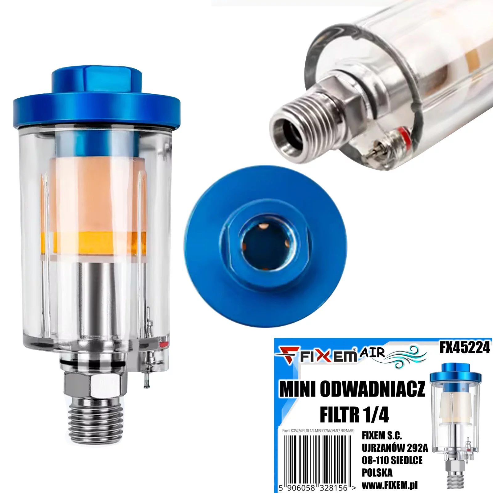 FILTR 1/4 MINI ODWADNIACZ FIXEM AIR