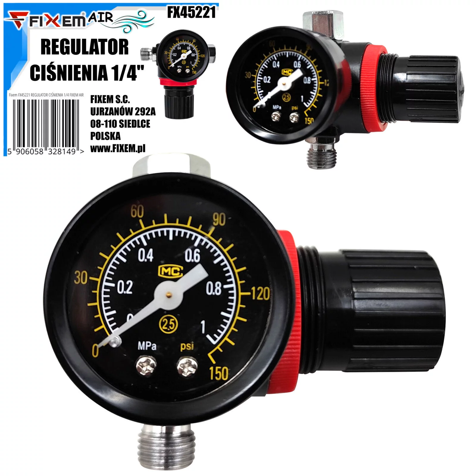REGULATOR CIŚNIENIA 1/4 FIXEM AIR