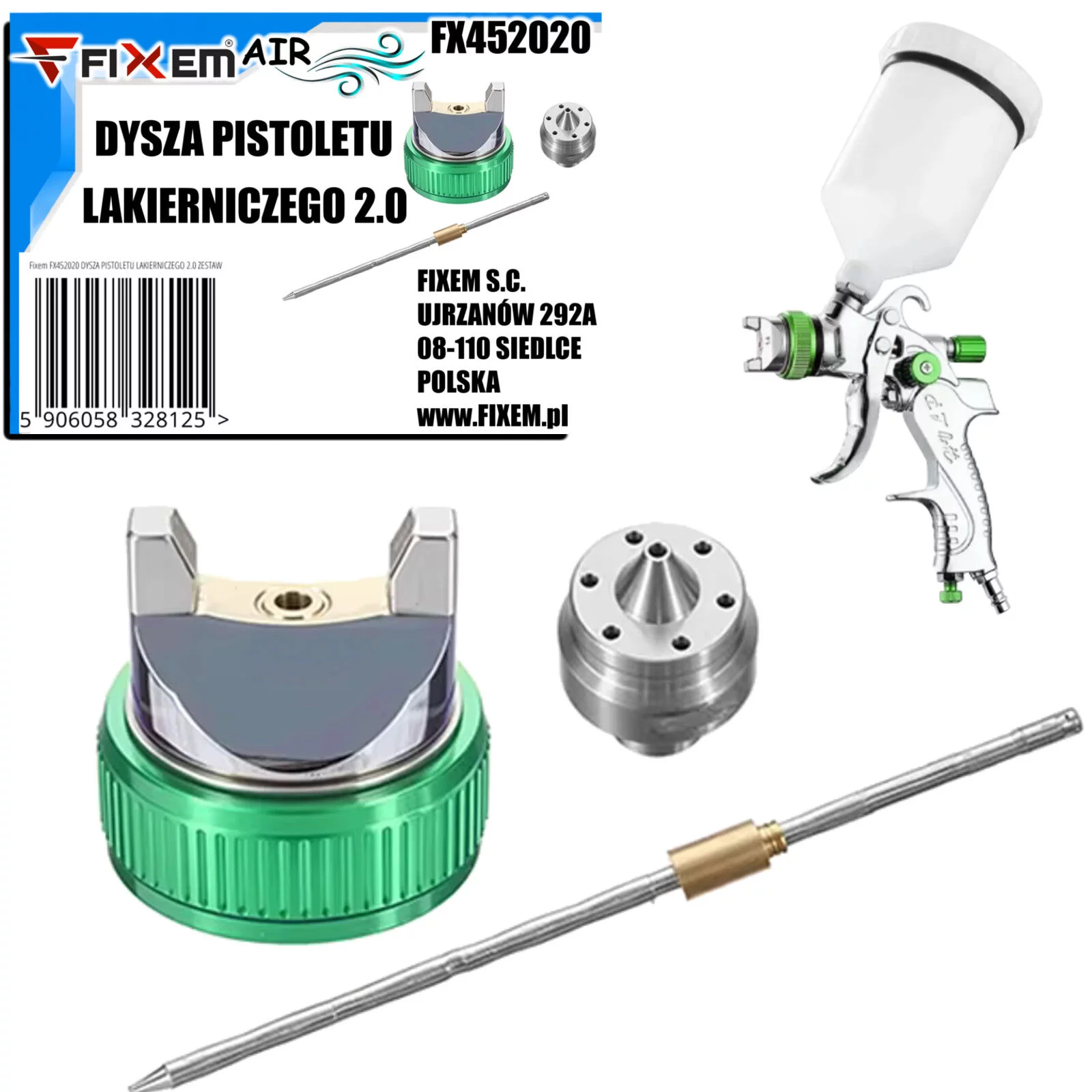 DYSZA PISTOLETU LAKIERNICZEGO 2.0 ZESTAW