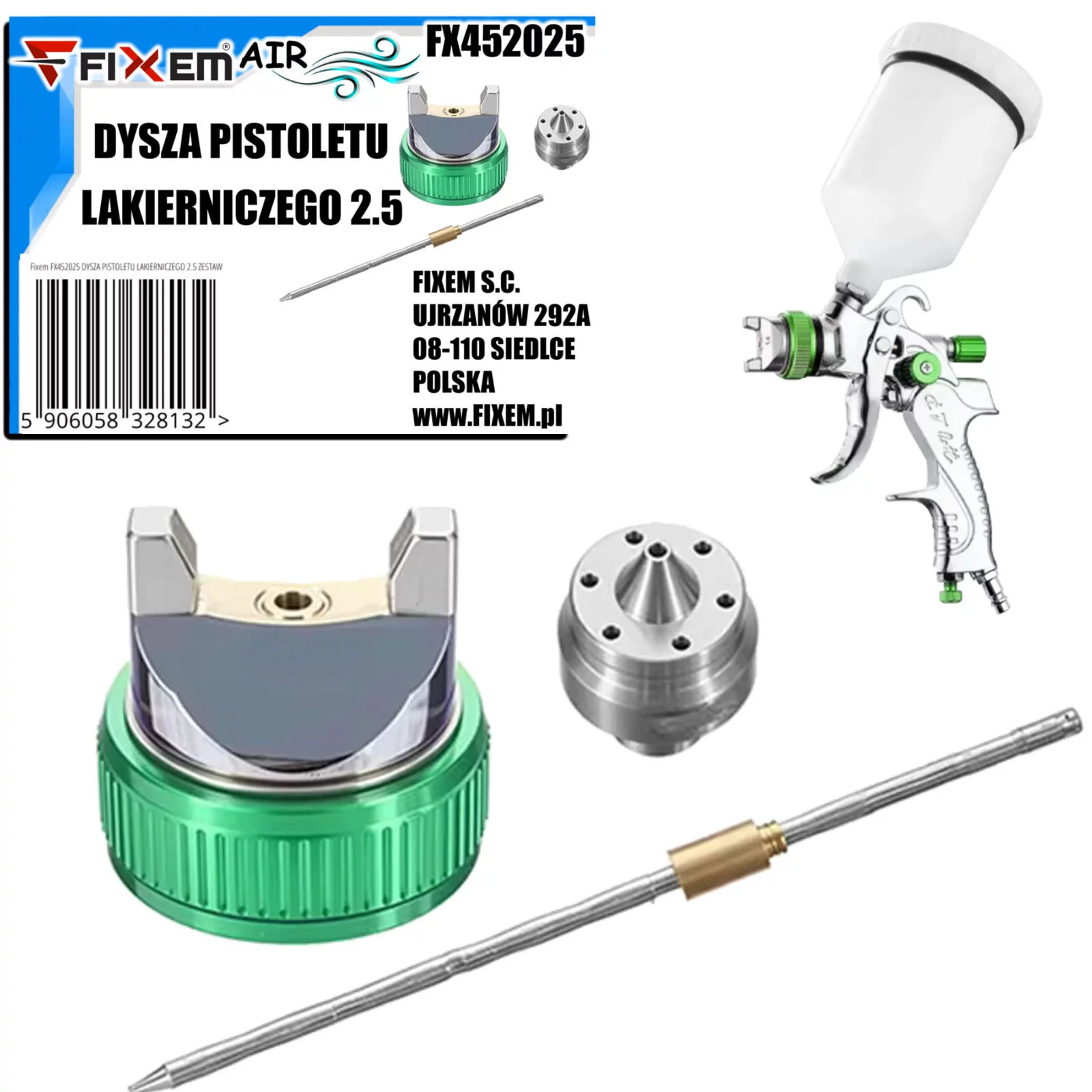 DYSZA PISTOLETU LAKIERNICZEGO 2.5 ZESTAW