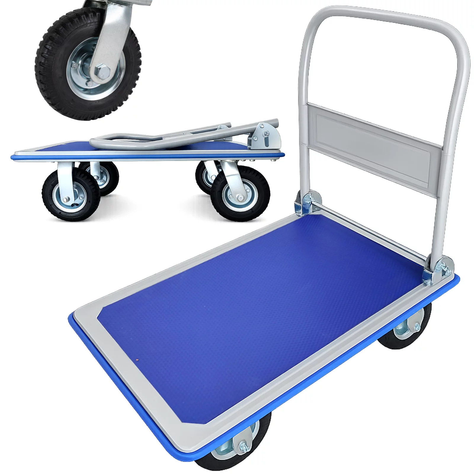 WÓZEK TRANSPORTOWY SKŁADANY PLATFORMA 380kg MAGAZYNOWY PLATFORMOWY KÓŁKA