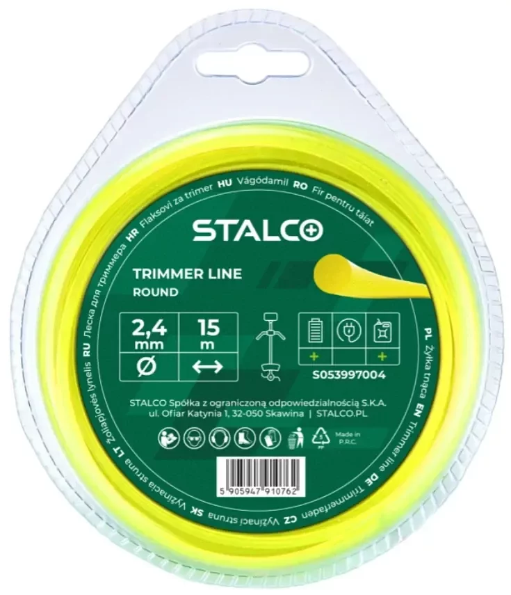 Żyłka tnąca okrągła Round 2,4mm x 15m STALCO