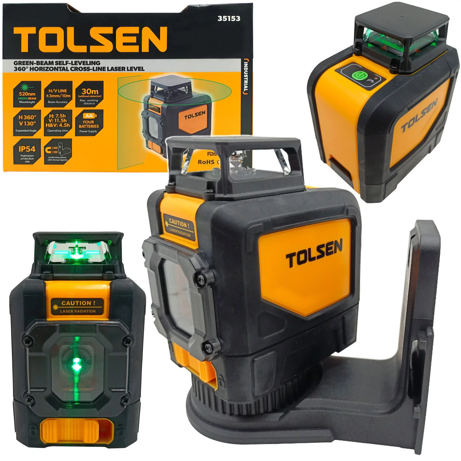 LASER KRZYŻOWY 360&120 STOPNI ZIELONY