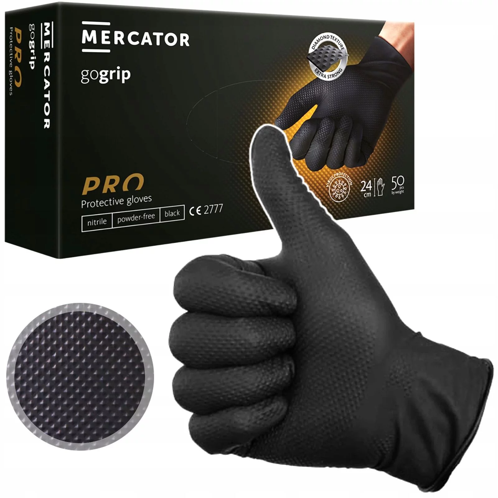 RĘKAWICE GOGRIP BLACK  M
