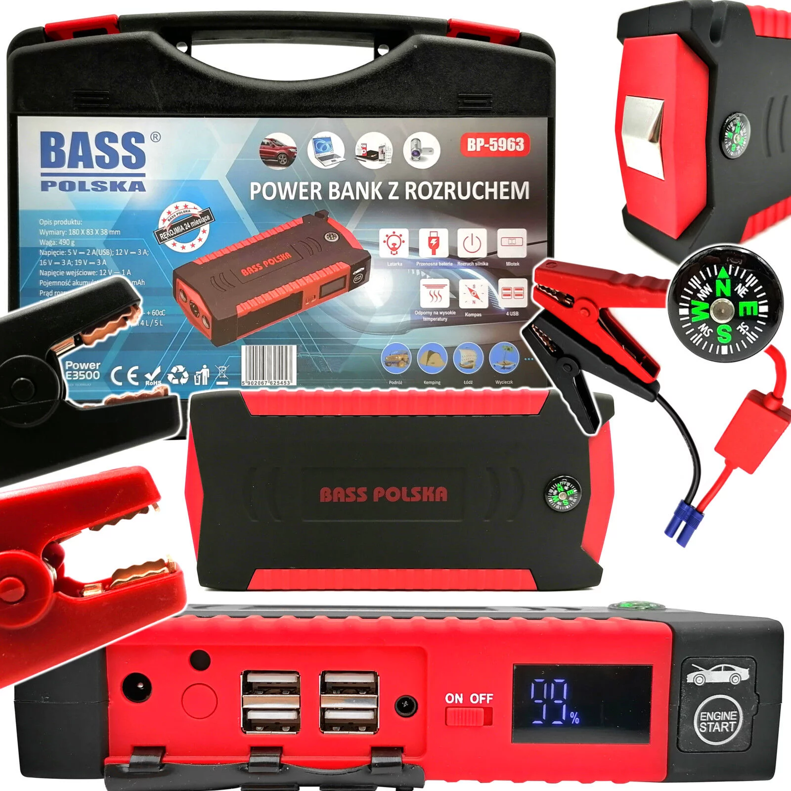 Powerbank z rozruchem 19000mAh , 500 - 1000A