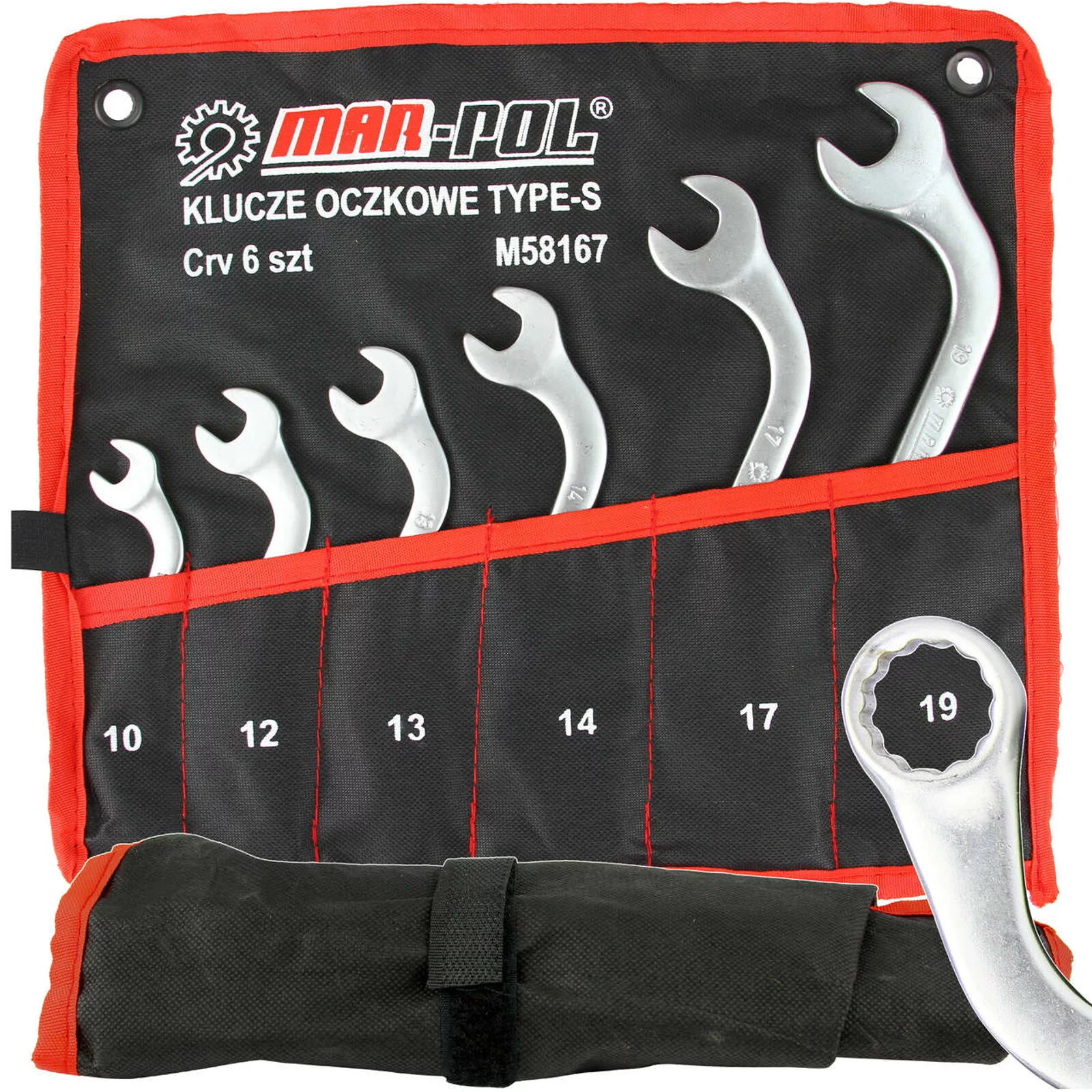 KLUCZE PŁASKO-OCZKOWE TYP S 6SZT 10-19MM M58167