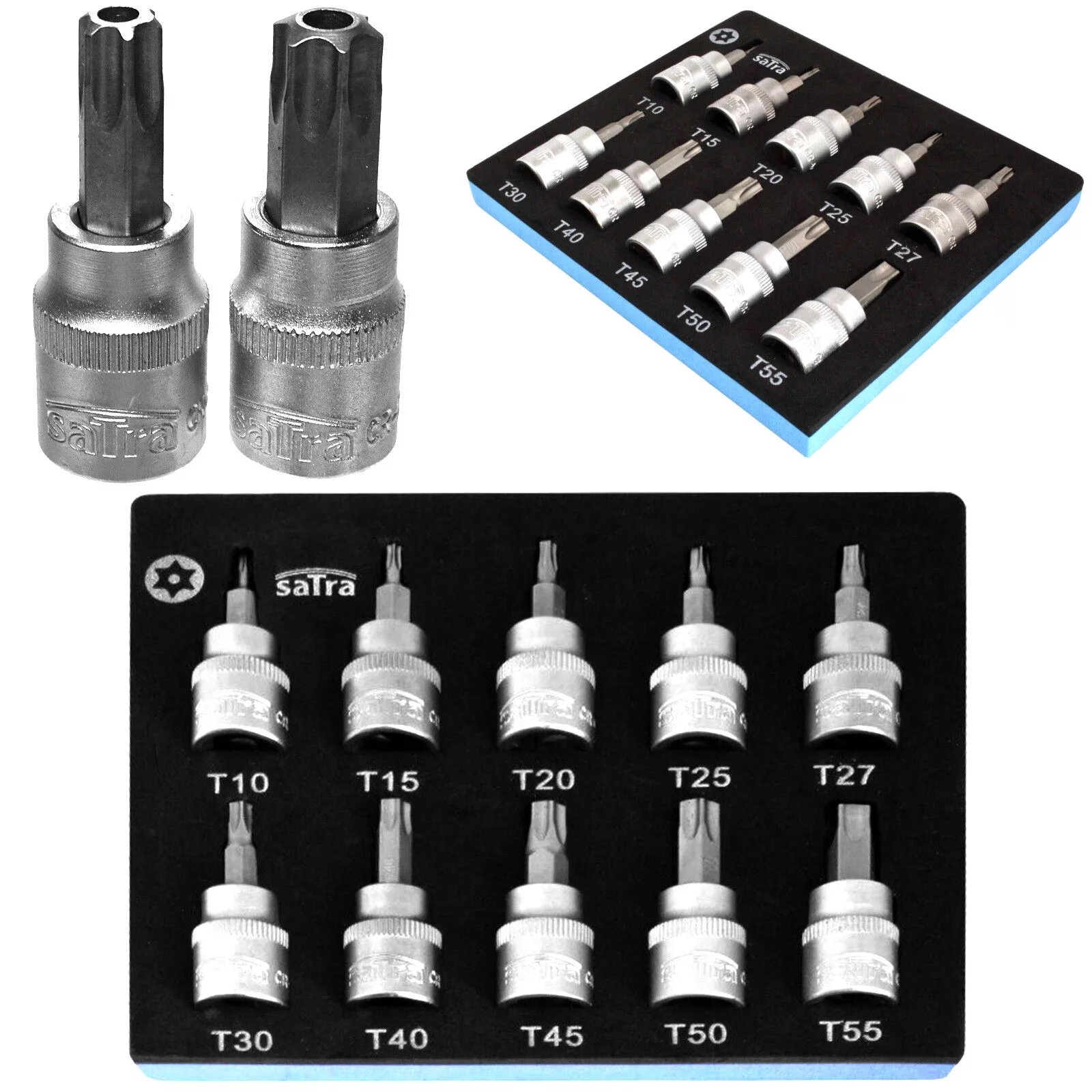 KLUCZE NASADOWE TORX Z OTWOREM 3/8- 10el WKŁAD