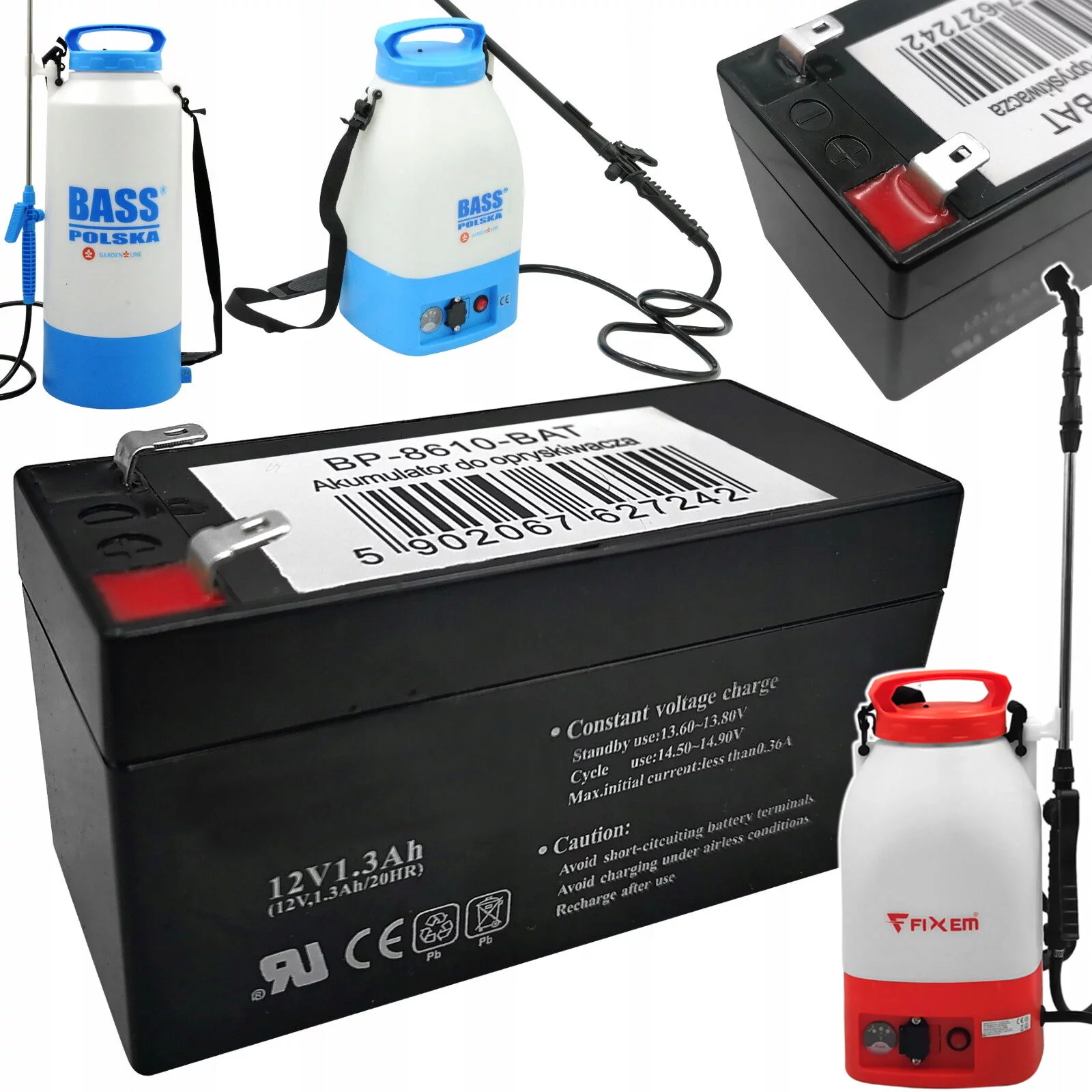 AKUMULATOR BATERIA OPRYSKIWACZA 1,3Ah