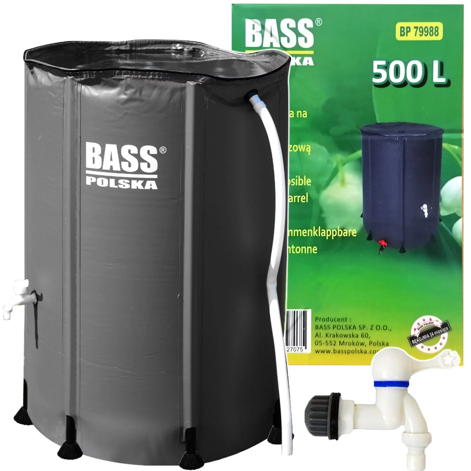 ZBIORNIK NA WODĘ ( deszczówkę ) 500L SZARY
