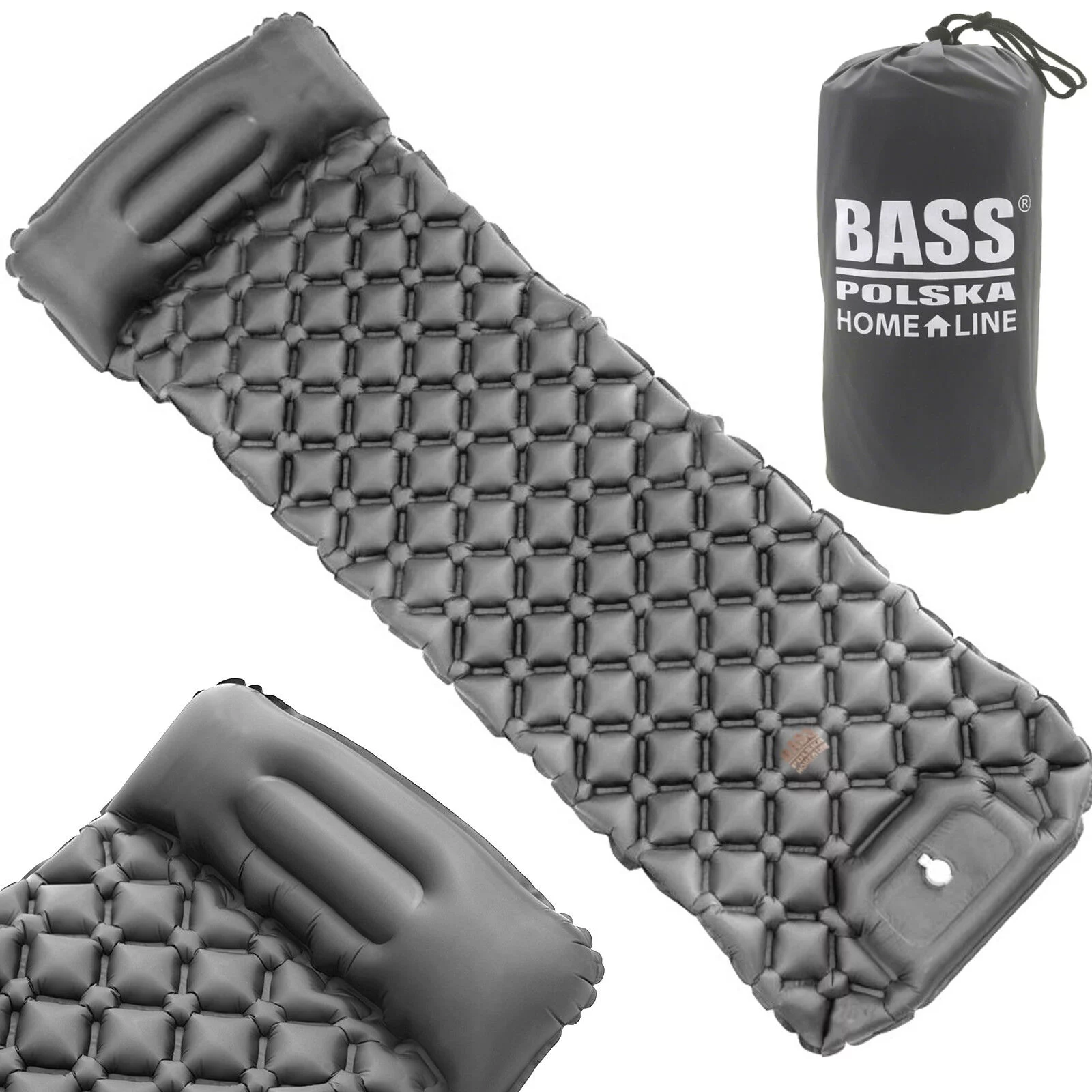 MATERAC TURYSTYCZNY 190x58cm SZARY