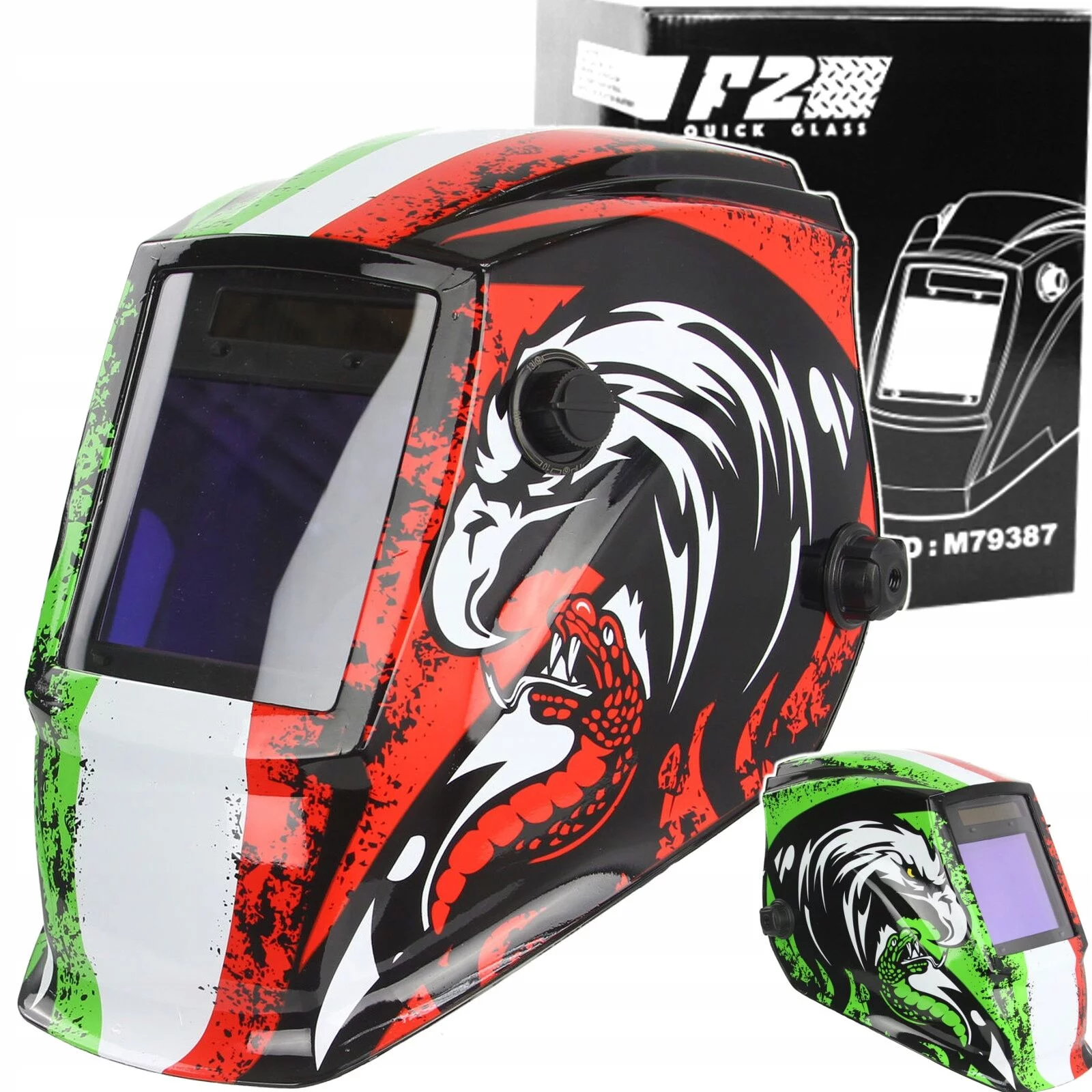 PRZYŁBICA SPAWALNICZA F2 QUICK GLASS M79387